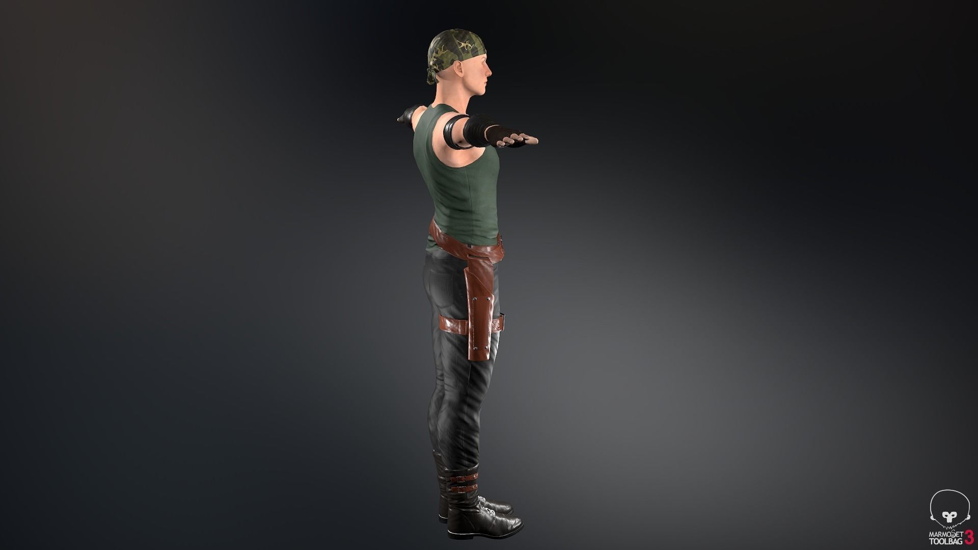 Male Gangster Outfit Low-poly 3D model_4