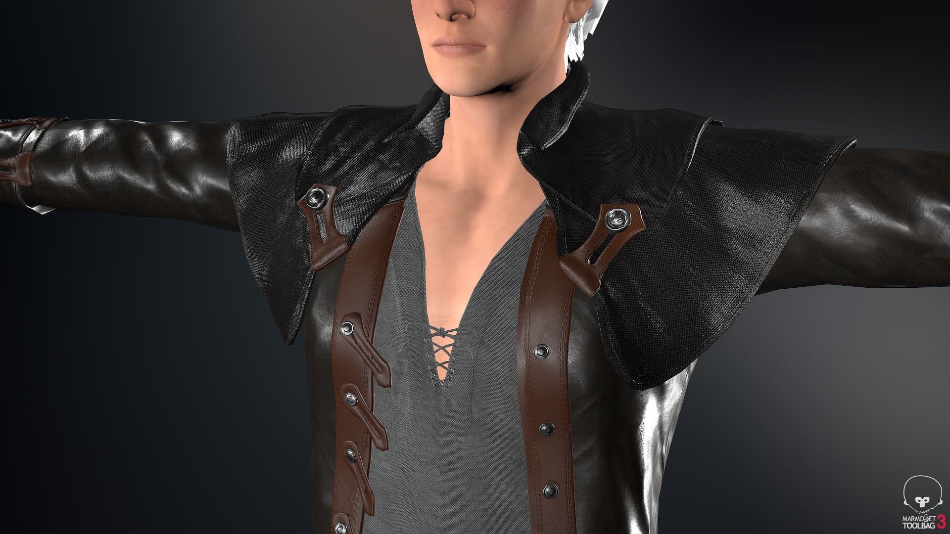 Male Pirate Outfit  Low-poly 3D model_17