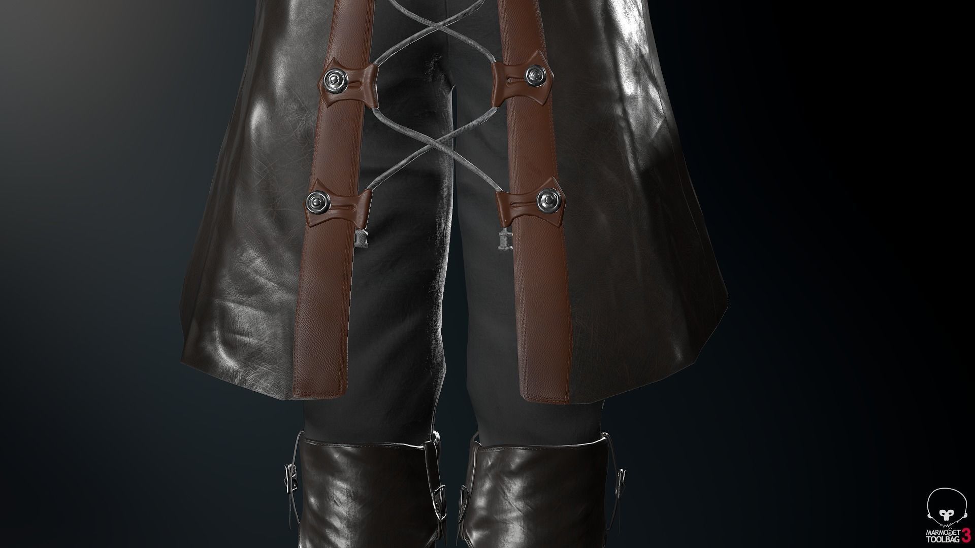 Male Pirate Outfit  Low-poly 3D model_39