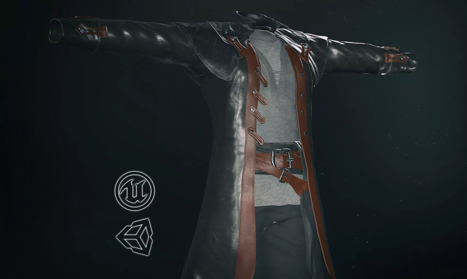 Male Pirate Outfit  Low-poly 3D model_0