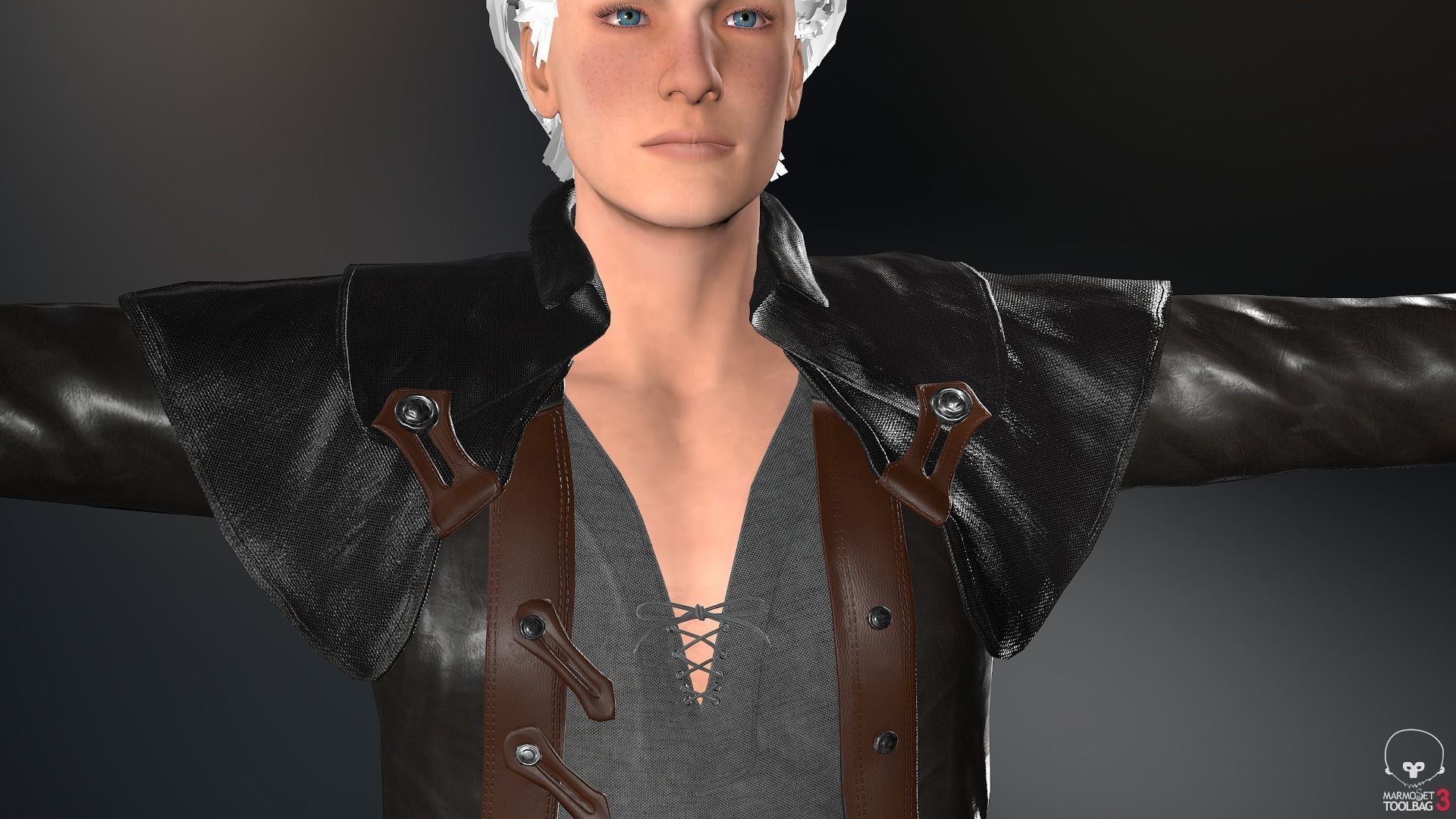 Male Pirate Outfit  Low-poly 3D model_2