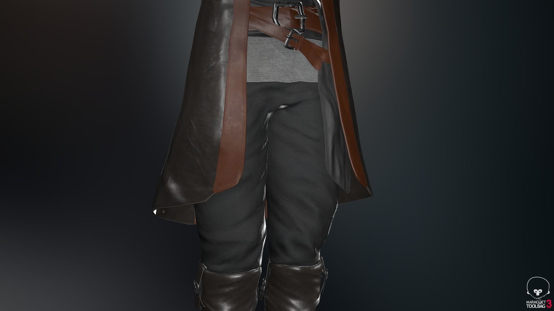 Male Pirate Outfit  Low-poly 3D model_34