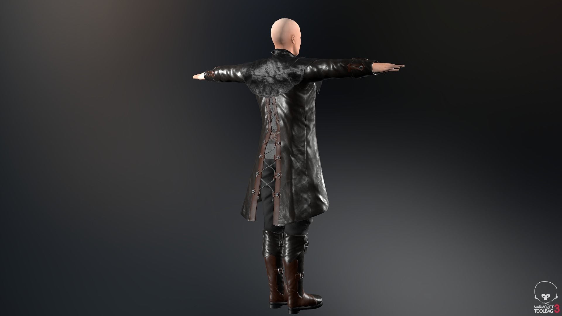 Male Pirate Outfit  Low-poly 3D model_7