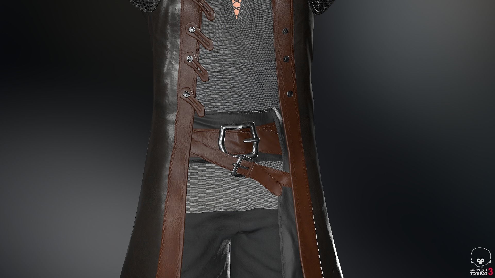 Male Pirate Outfit  Low-poly 3D model_28