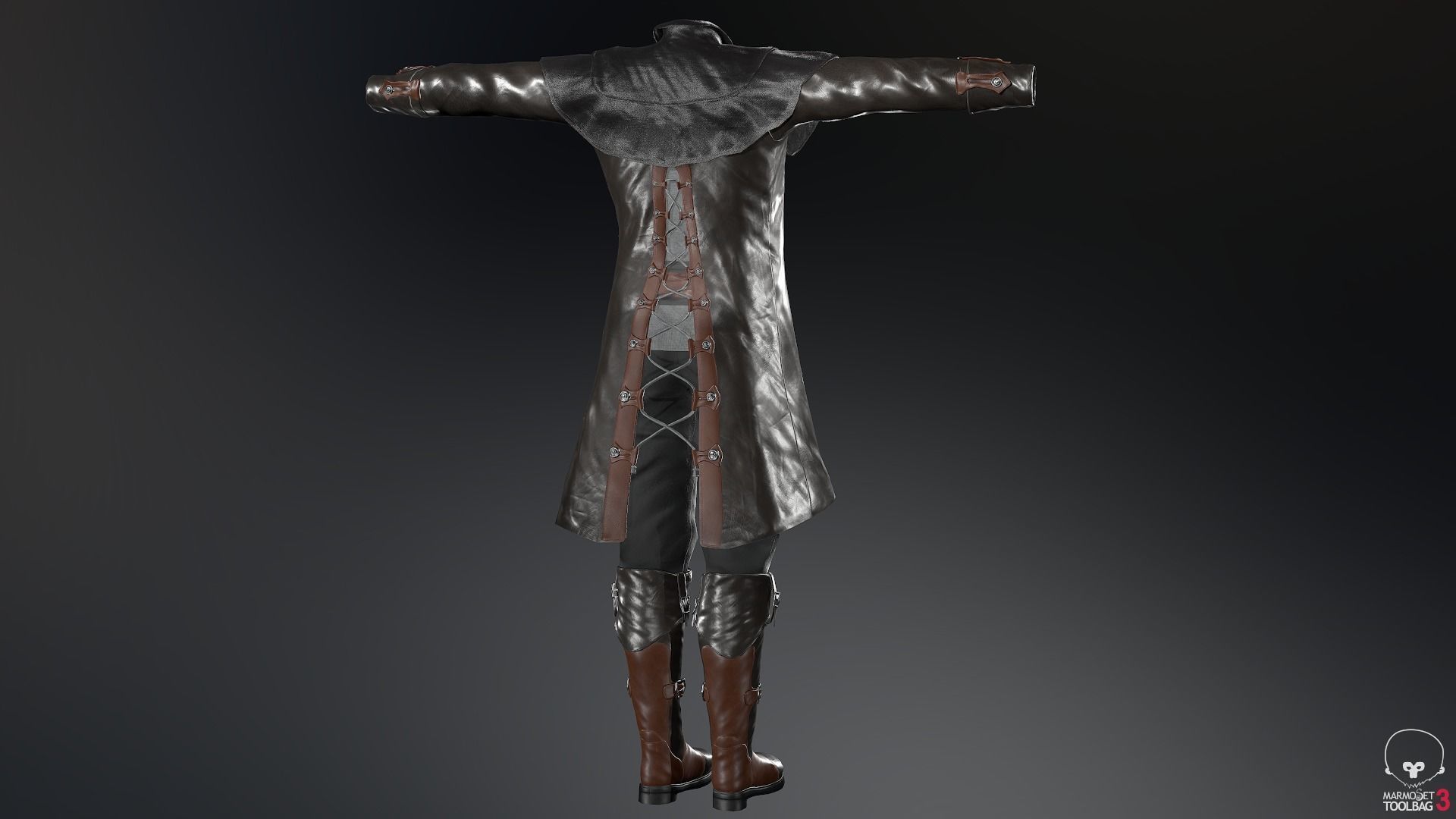 Male Pirate Outfit  Low-poly 3D model_51