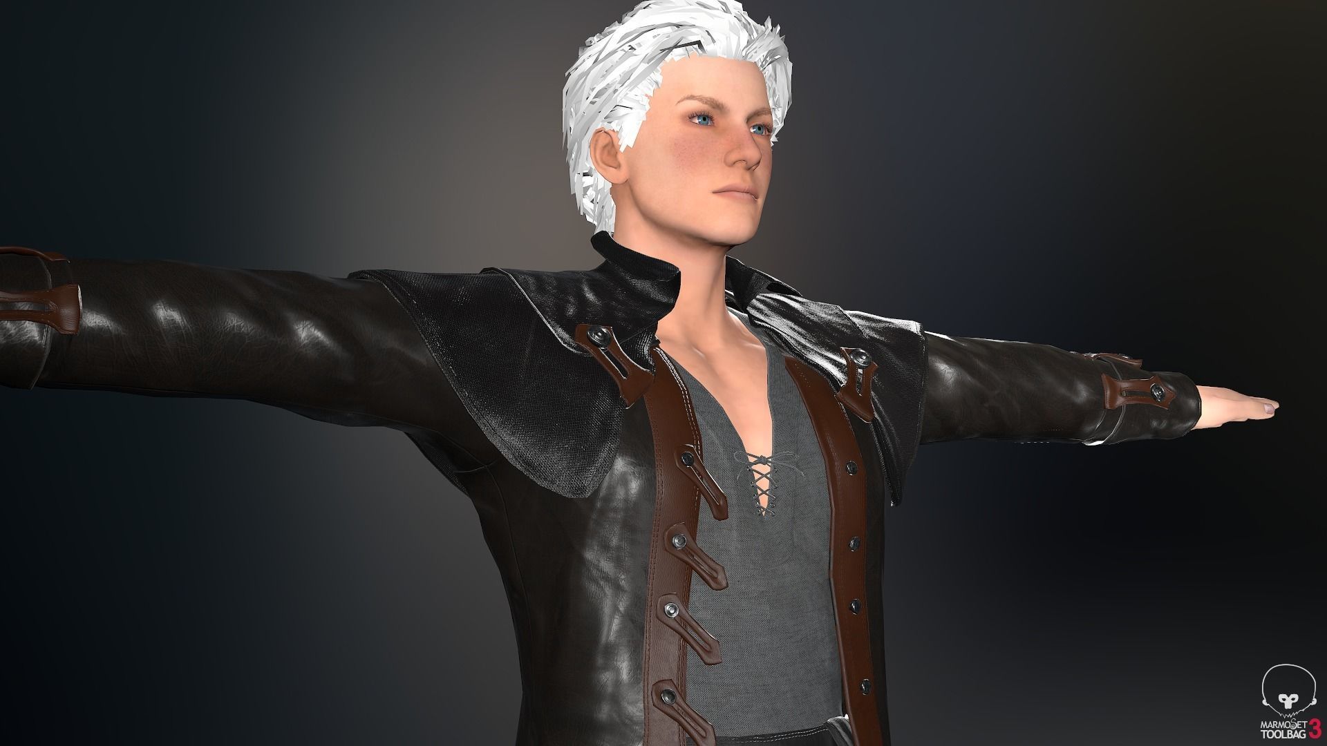 Male Pirate Outfit  Low-poly 3D model_8