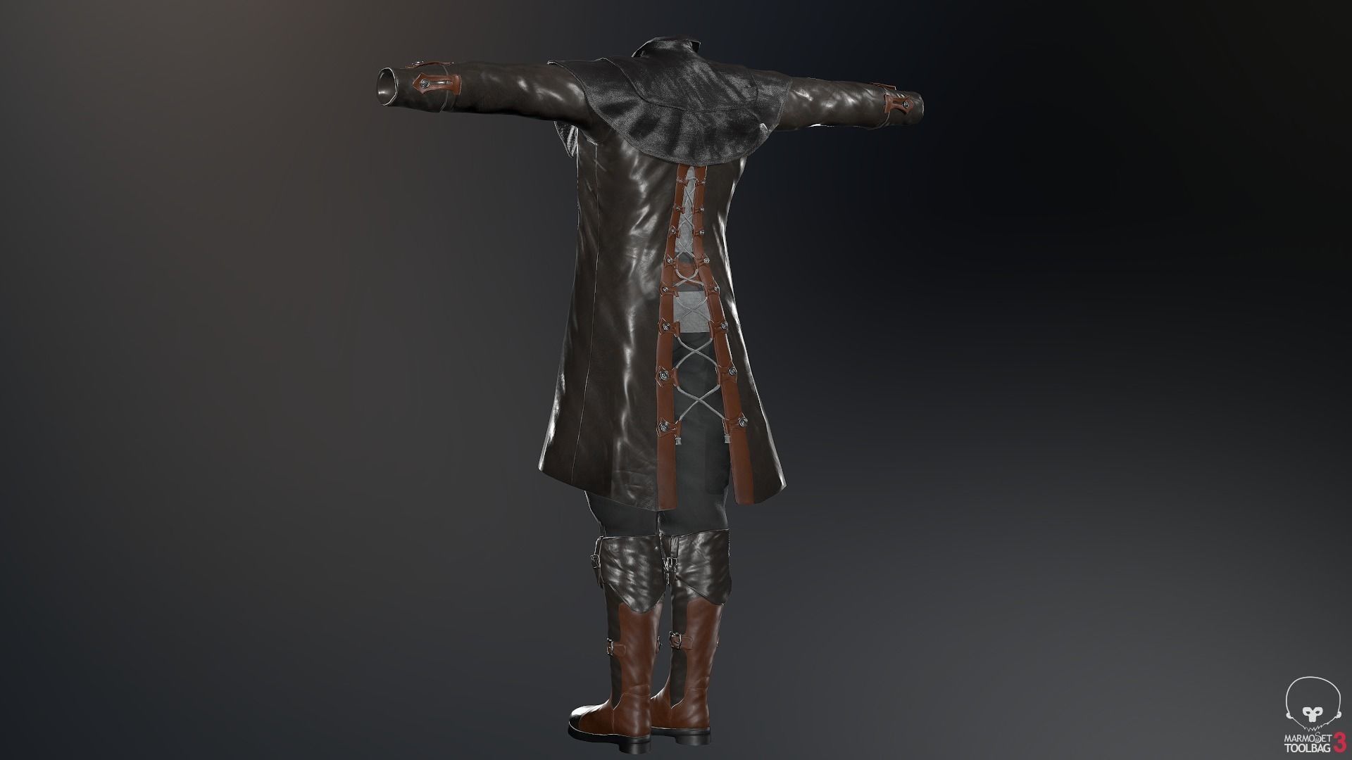 Male Pirate Outfit  Low-poly 3D model_50