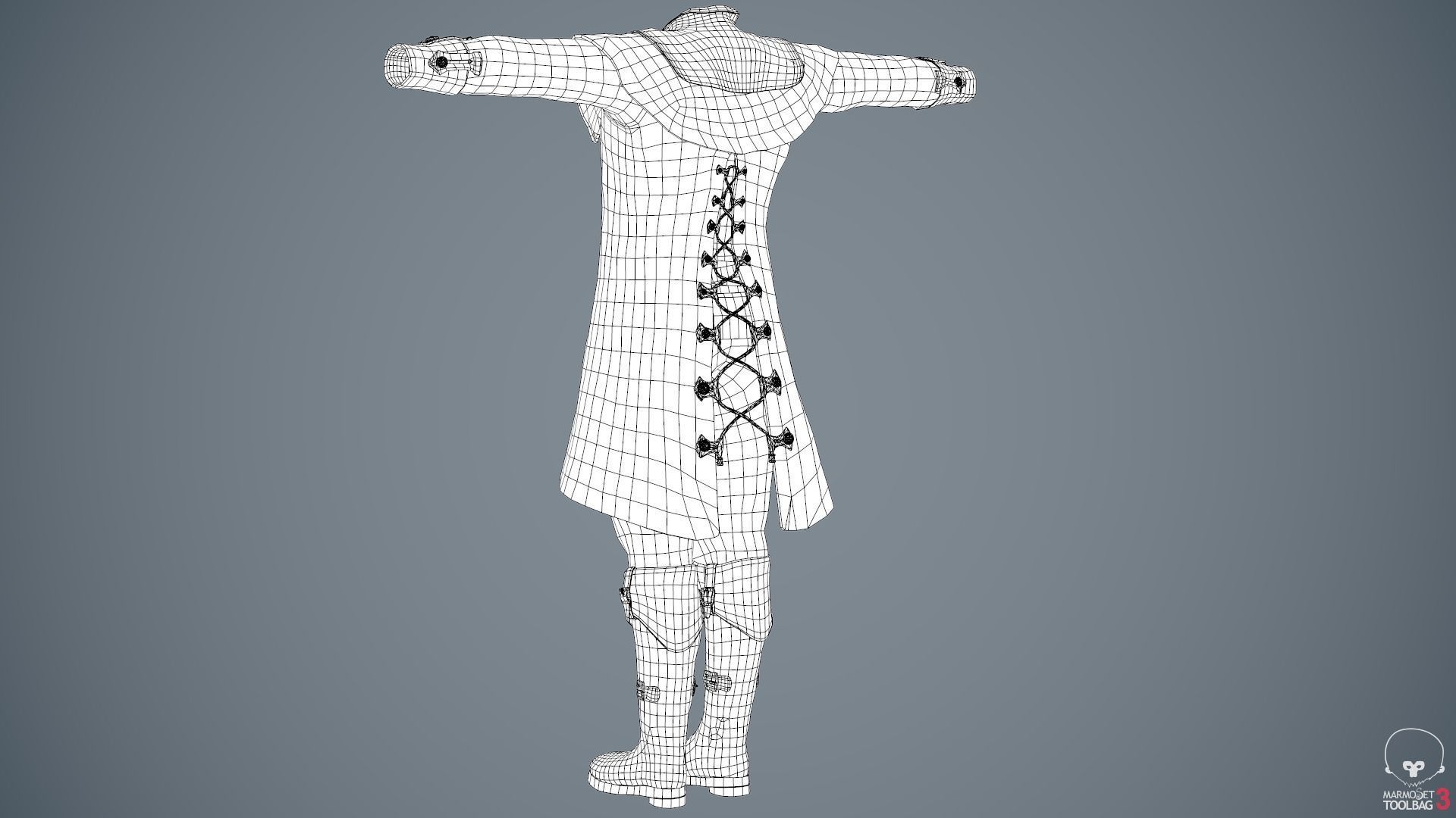 Male Pirate Outfit  Low-poly 3D model_58