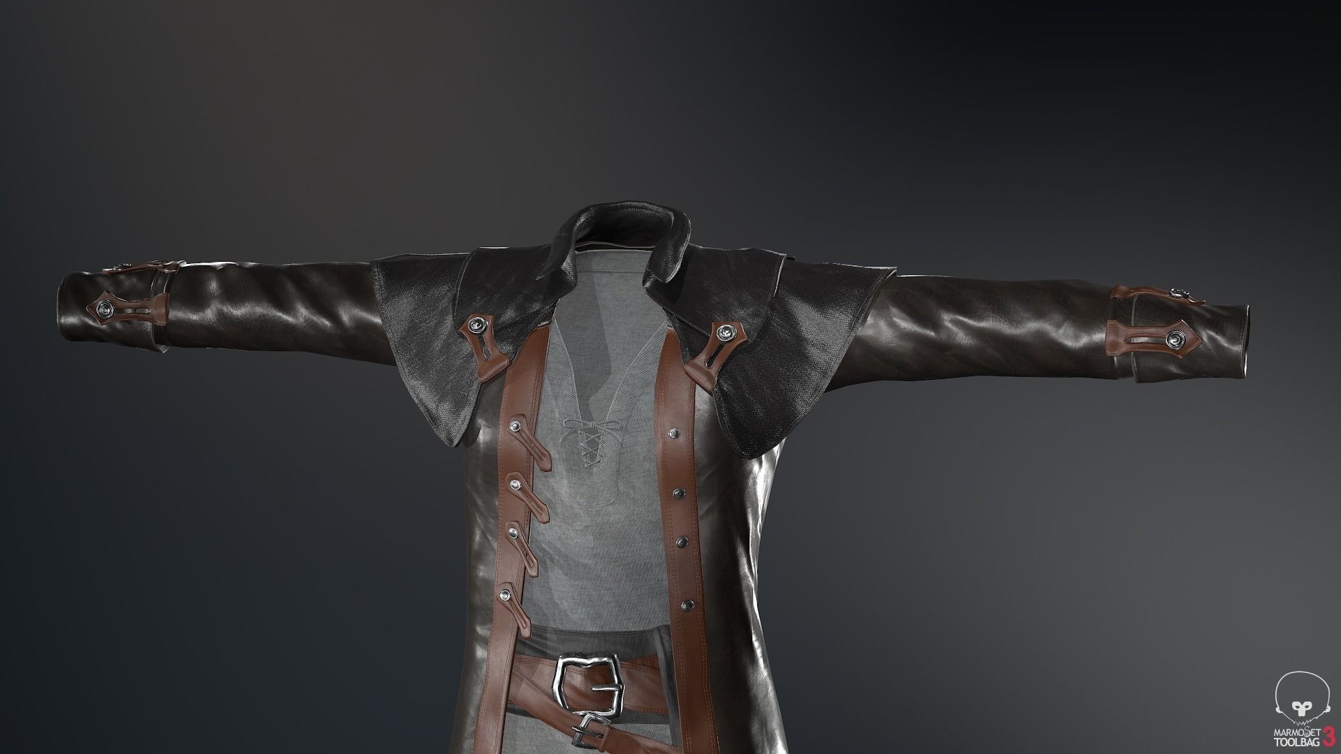 Male Pirate Outfit  Low-poly 3D model_53