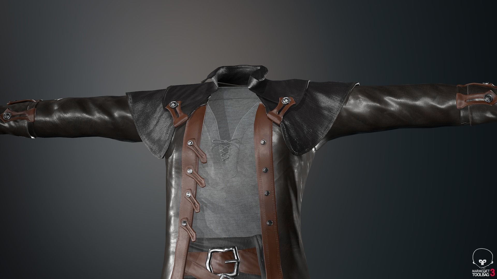 Male Pirate Outfit  Low-poly 3D model_54