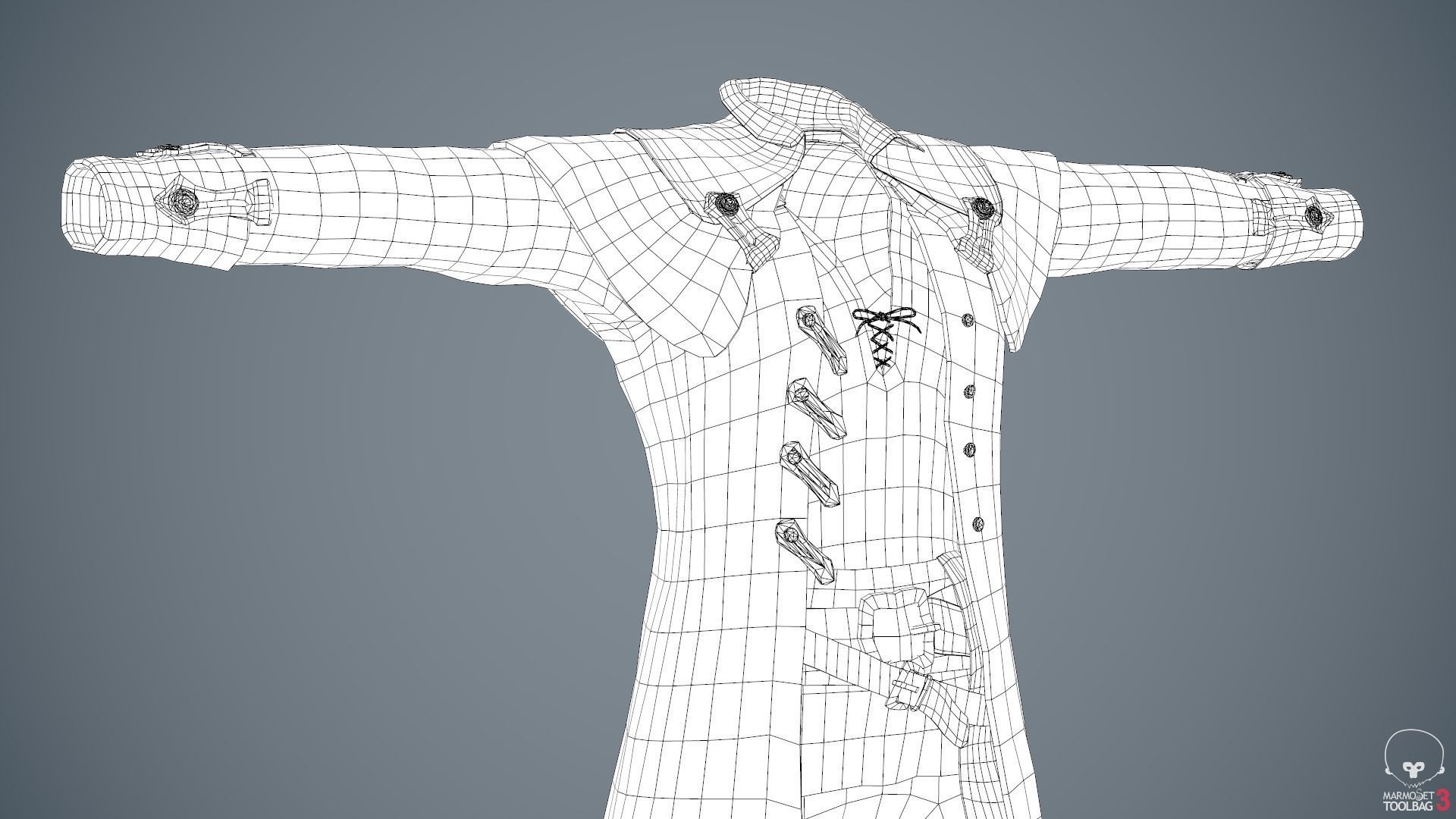 Male Pirate Outfit  Low-poly 3D model_60