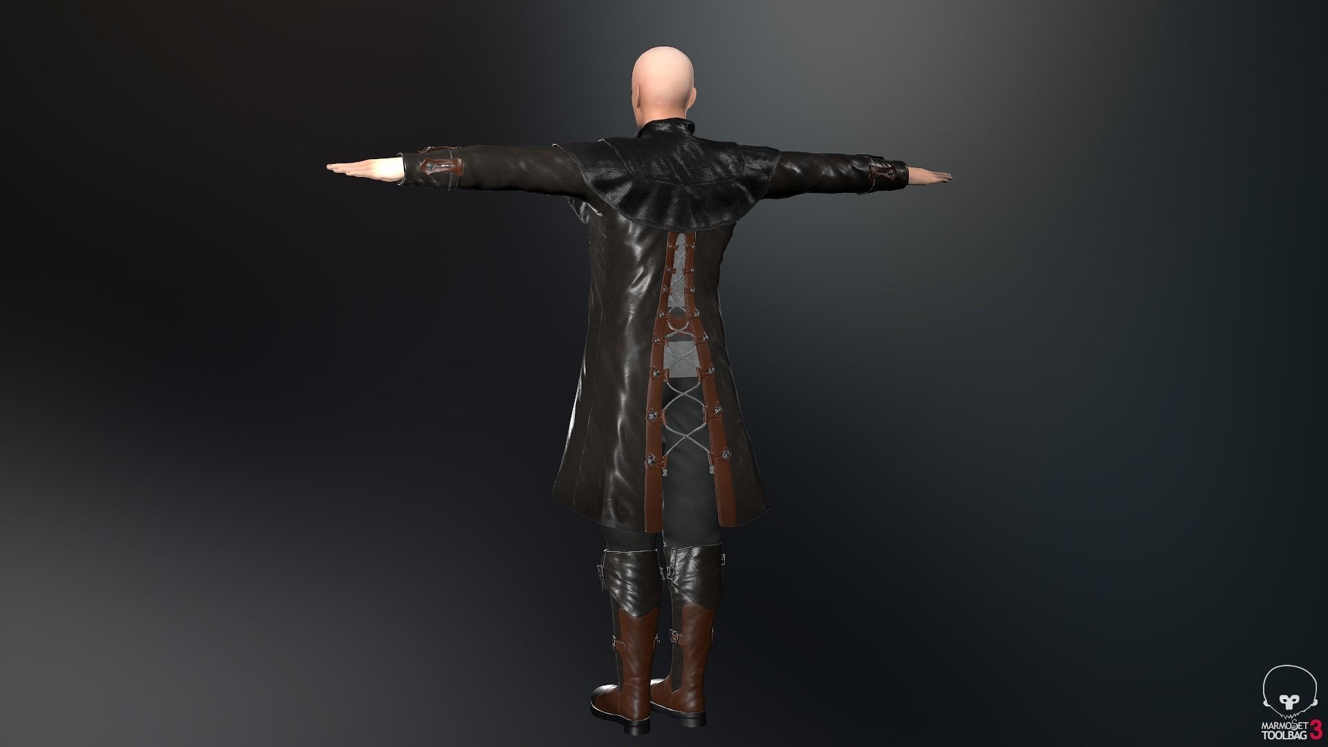 Male Pirate Outfit  Low-poly 3D model_6