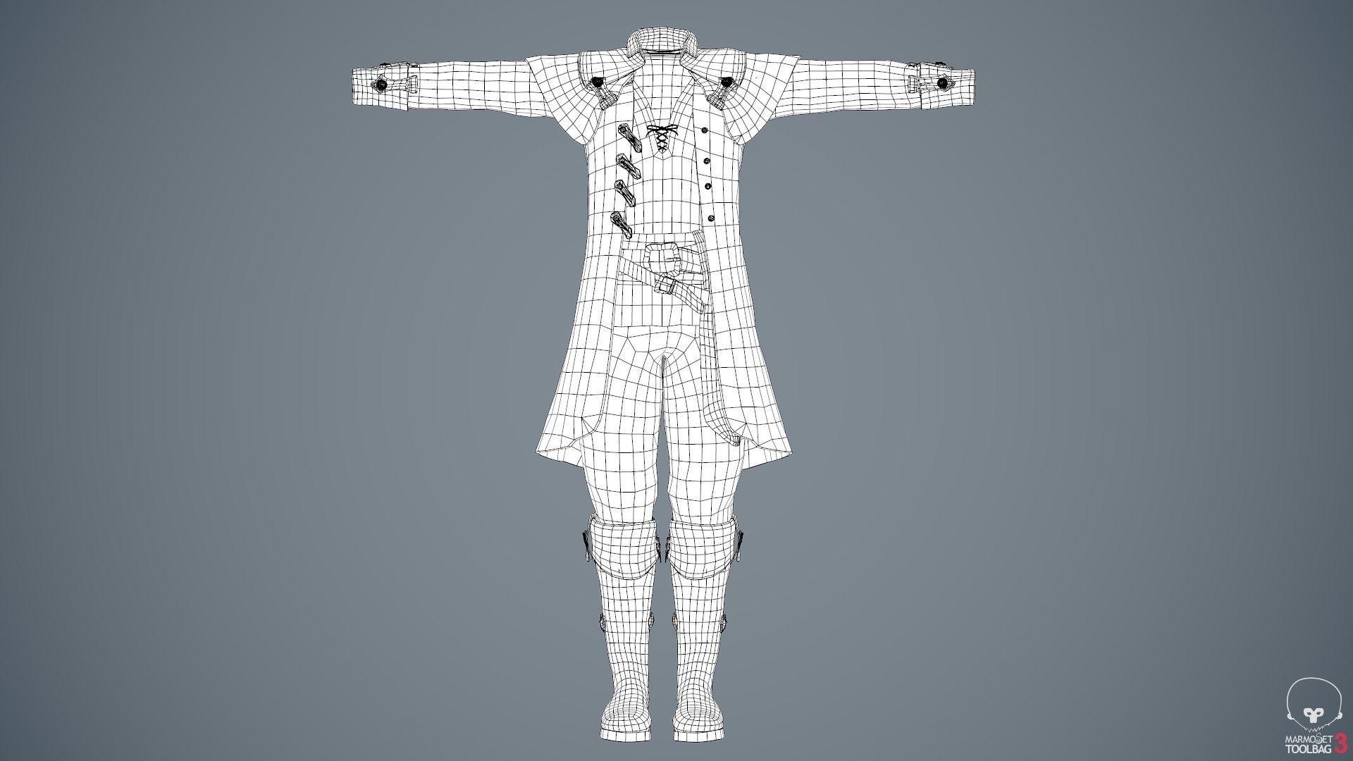 Male Pirate Outfit  Low-poly 3D model_56