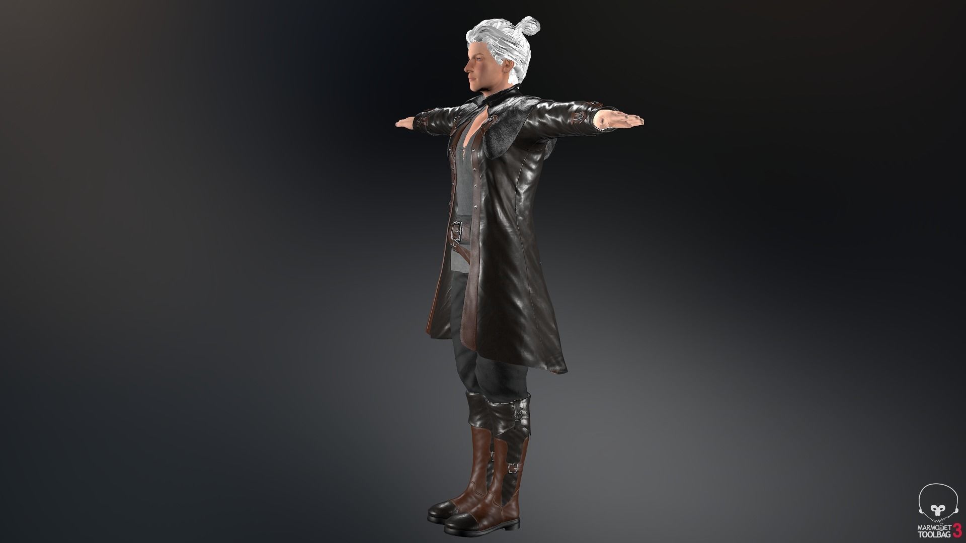 Male Pirate Outfit  Low-poly 3D model_4