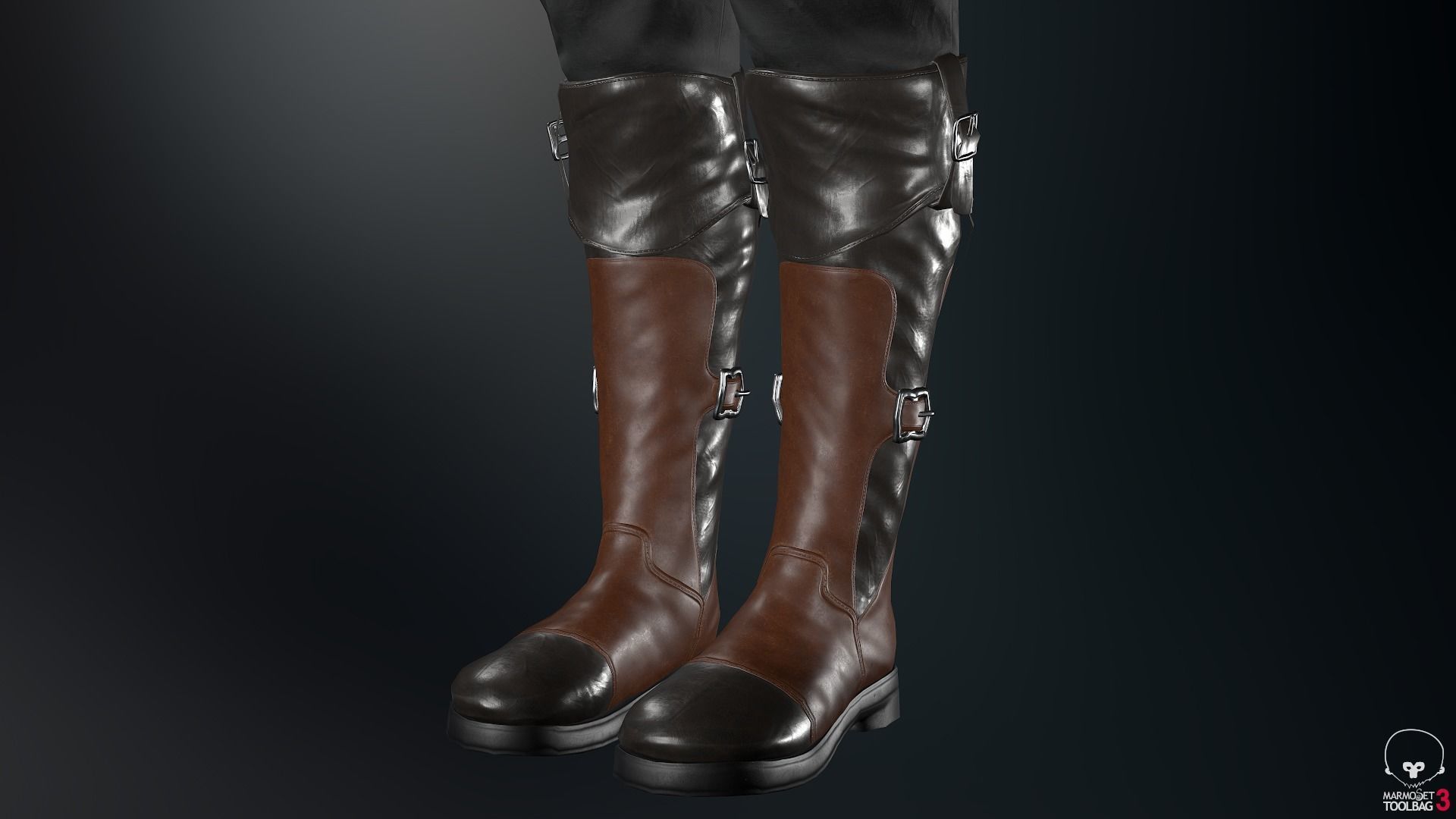 Male Pirate Outfit  Low-poly 3D model_33