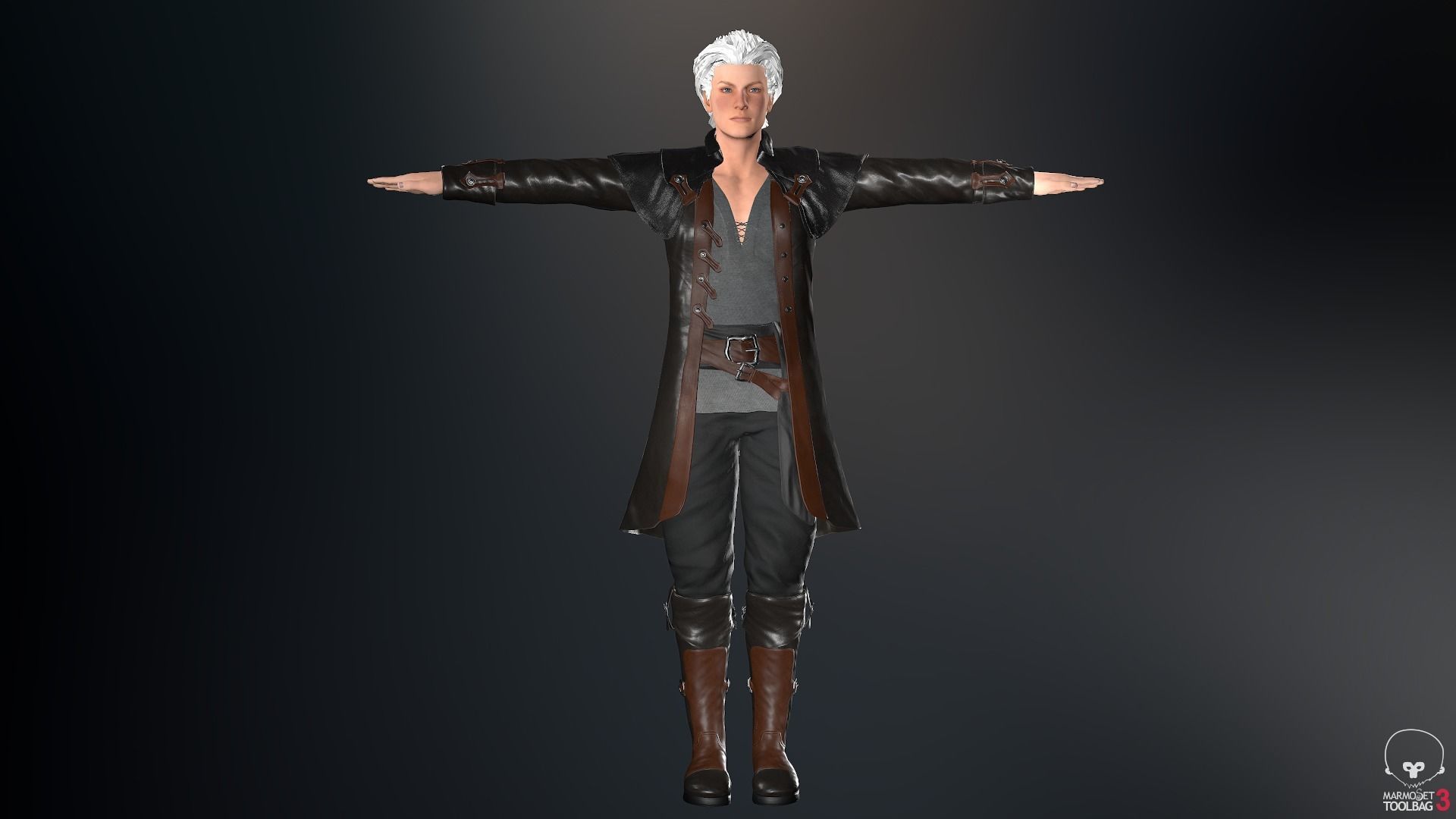 Male Pirate Outfit  Low-poly 3D model_3
