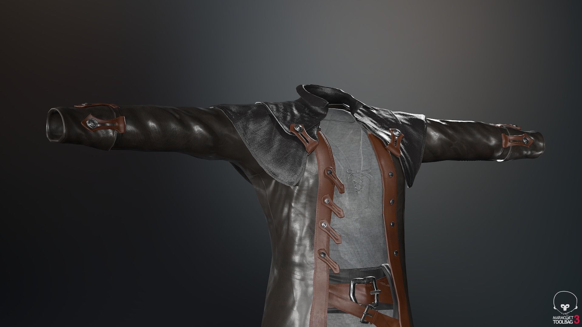 Male Pirate Outfit  Low-poly 3D model_52