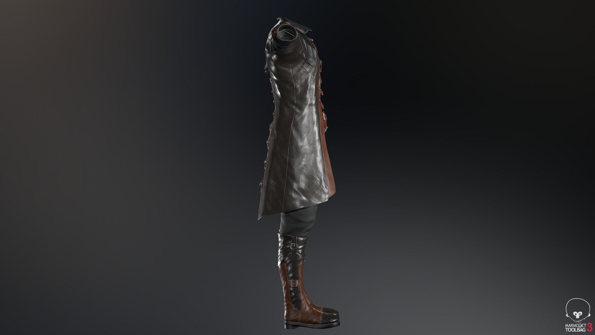 Male Pirate Outfit  Low-poly 3D model_48