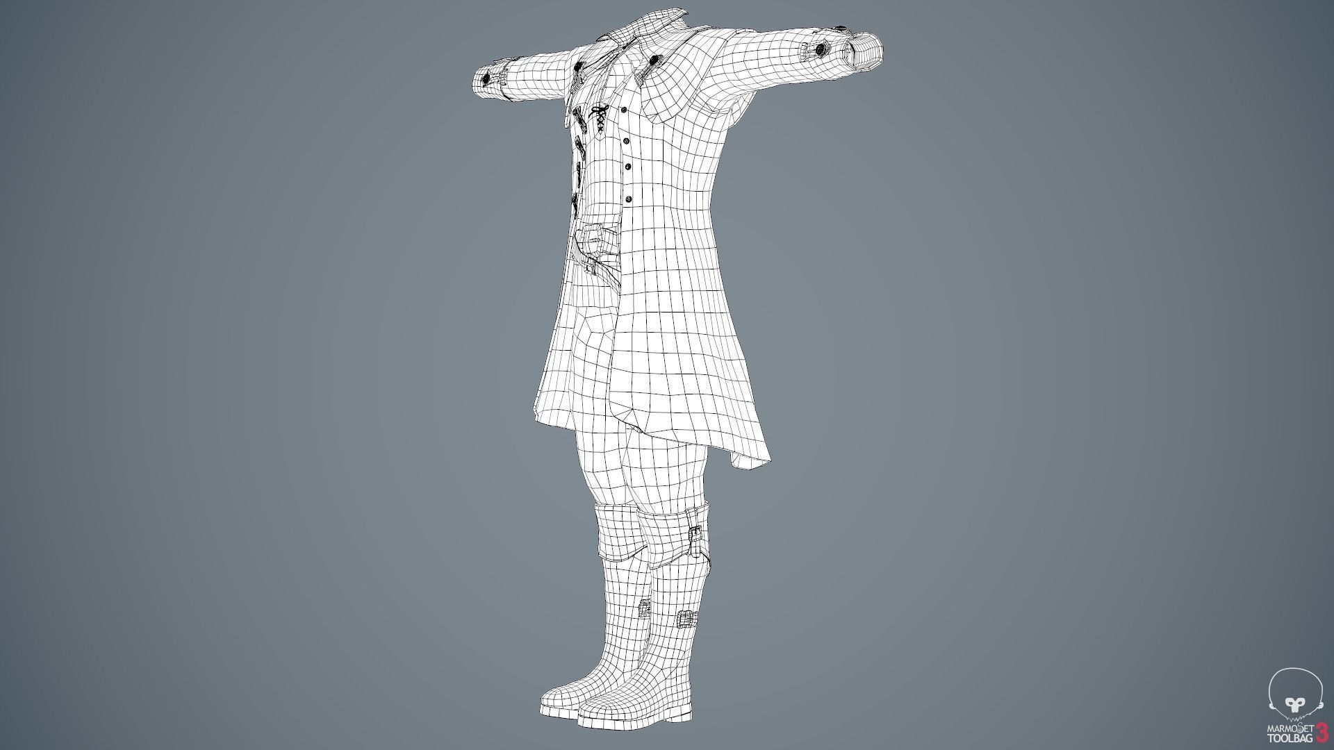 Male Pirate Outfit  Low-poly 3D model_62