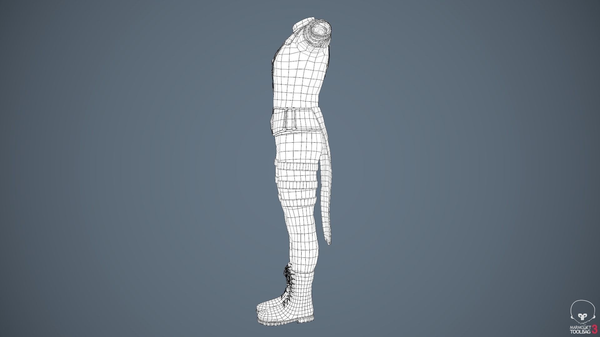Male Assassin Outfit 3 Low-poly 3D model_54