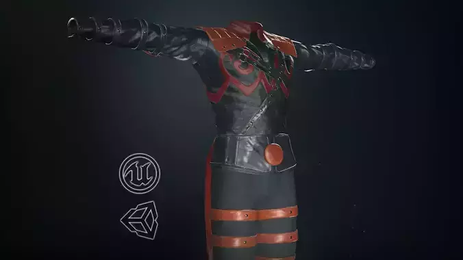 Male Assassin Outfit 3 Low-poly 3D model