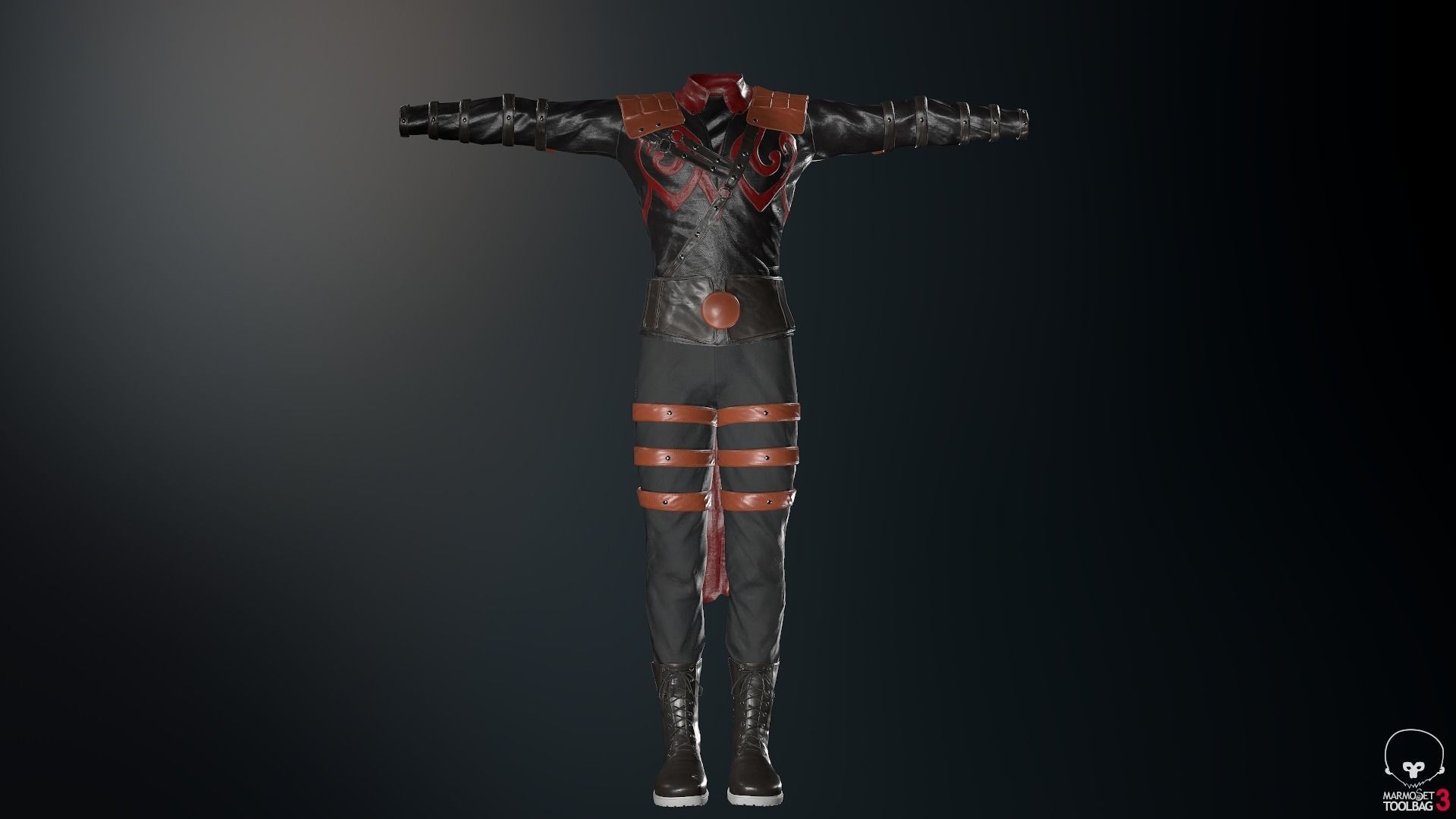 Male Assassin Outfit 3 Low-poly 3D model_45