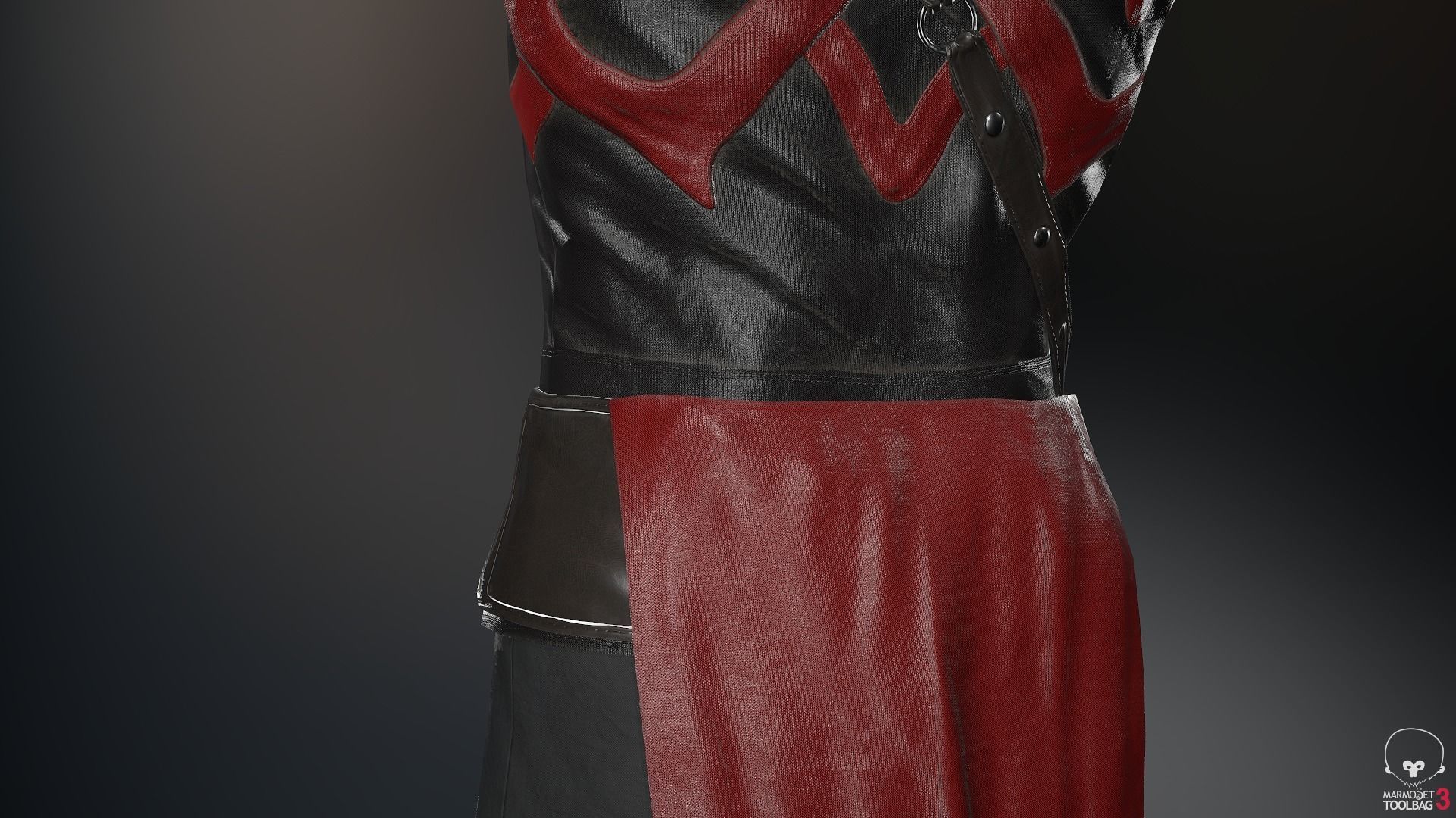 Male Assassin Outfit 3 Low-poly 3D model_23