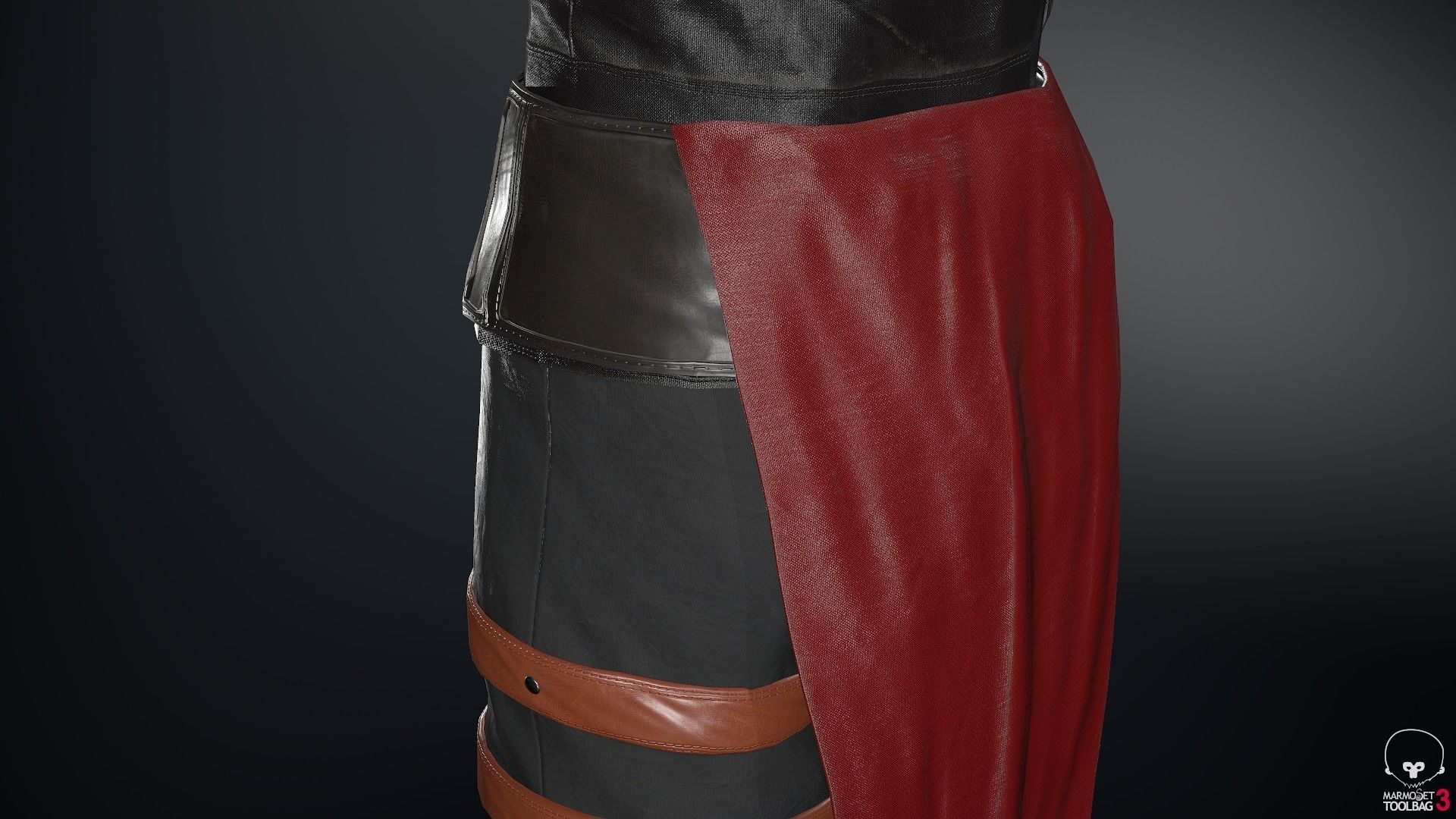 Male Assassin Outfit 3 Low-poly 3D model_36