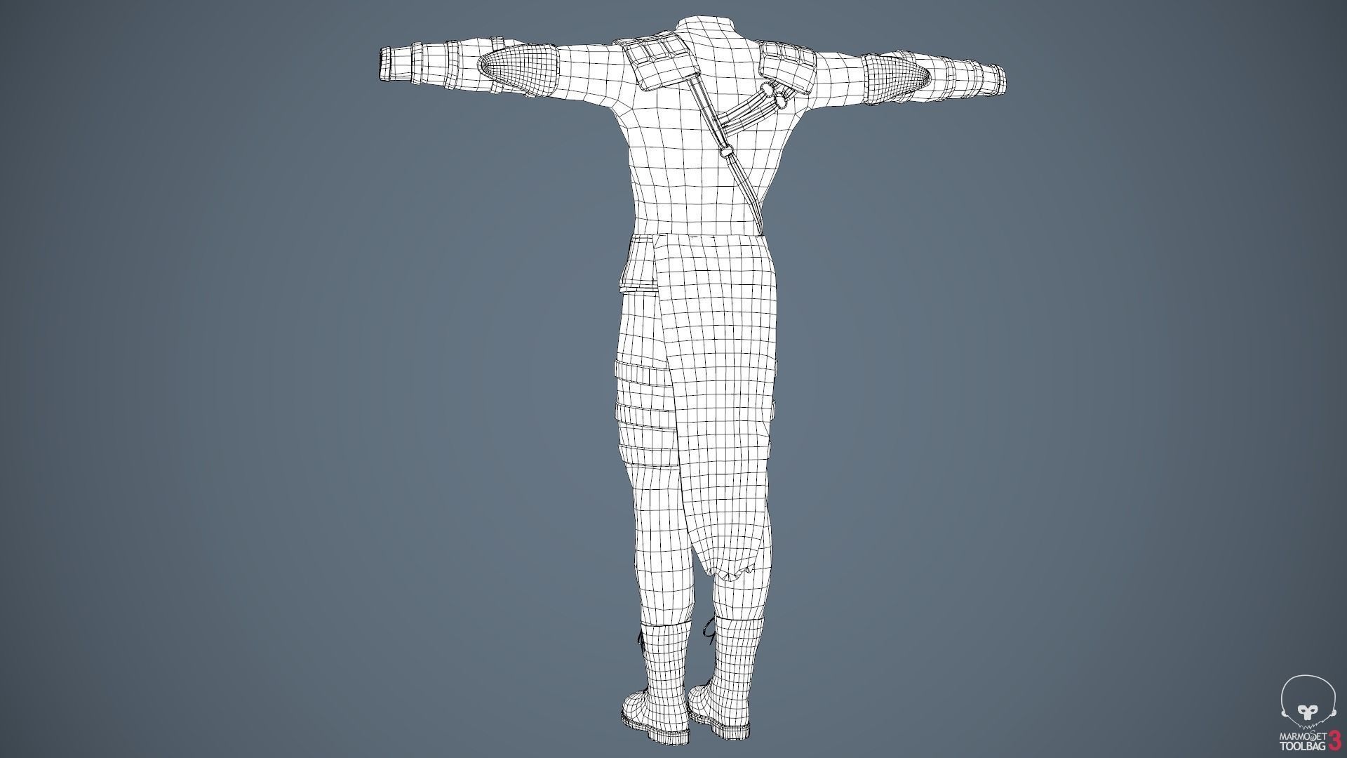 Male Assassin Outfit 3 Low-poly 3D model_55