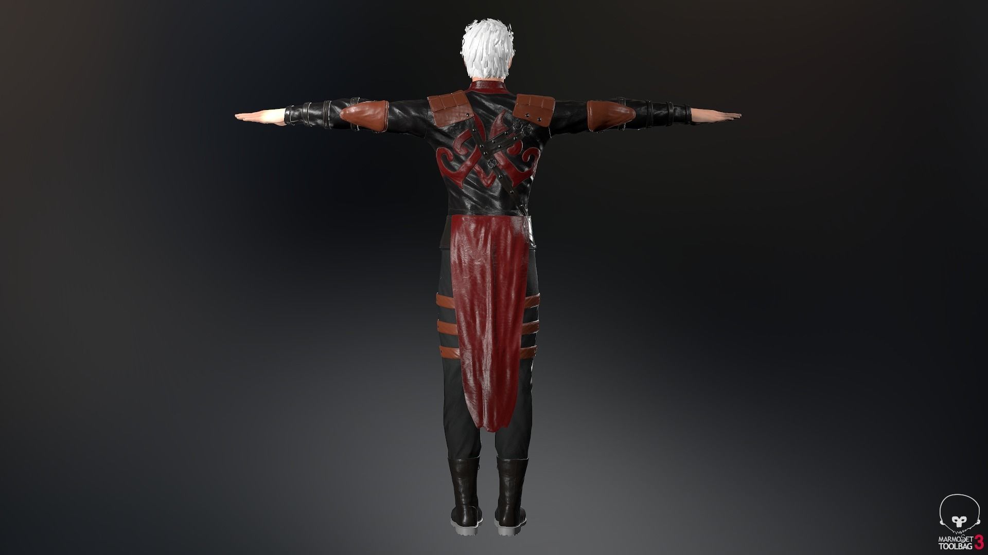 Male Assassin Outfit 3 Low-poly 3D model_7