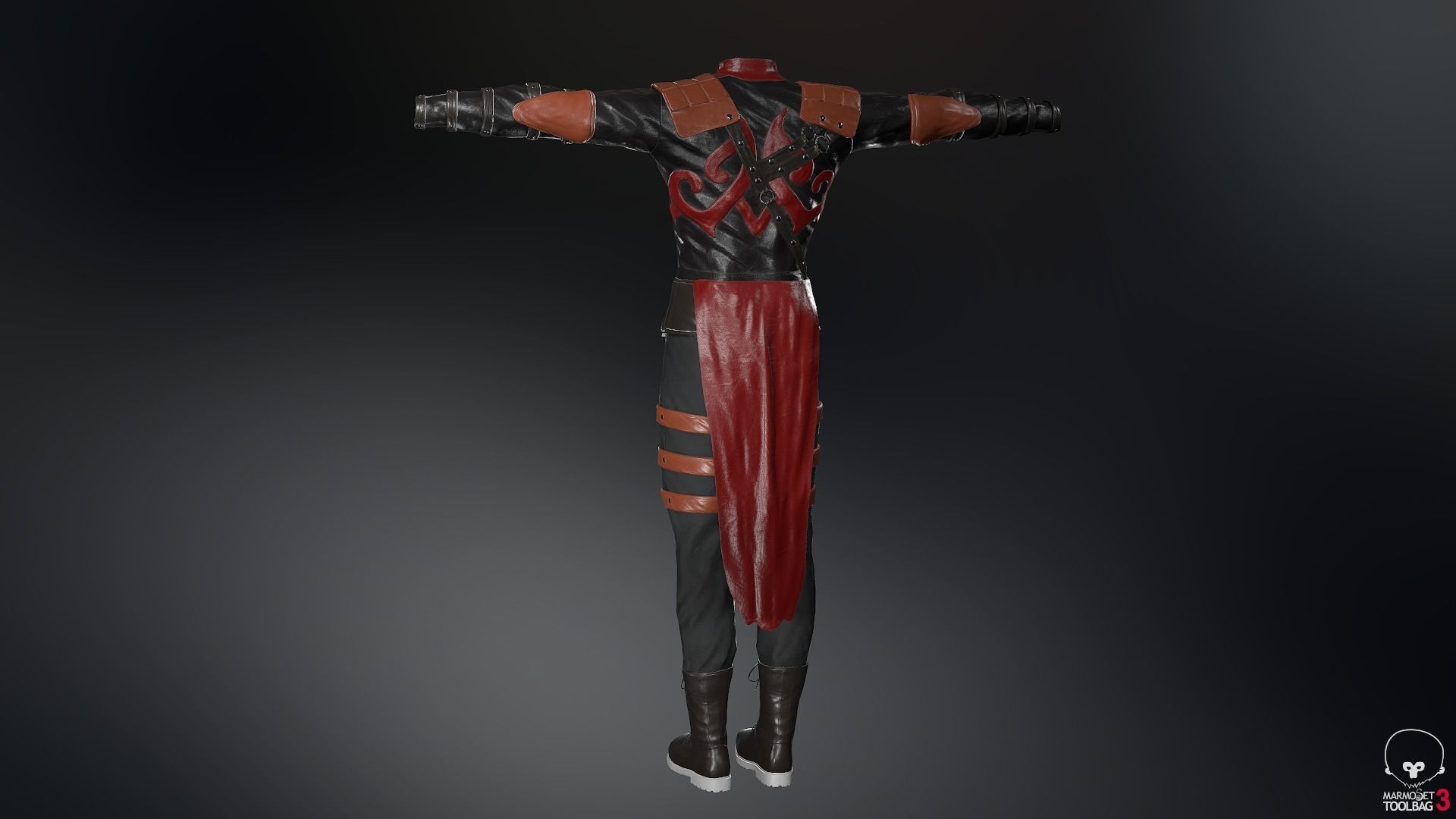 Male Assassin Outfit 3 Low-poly 3D model_48