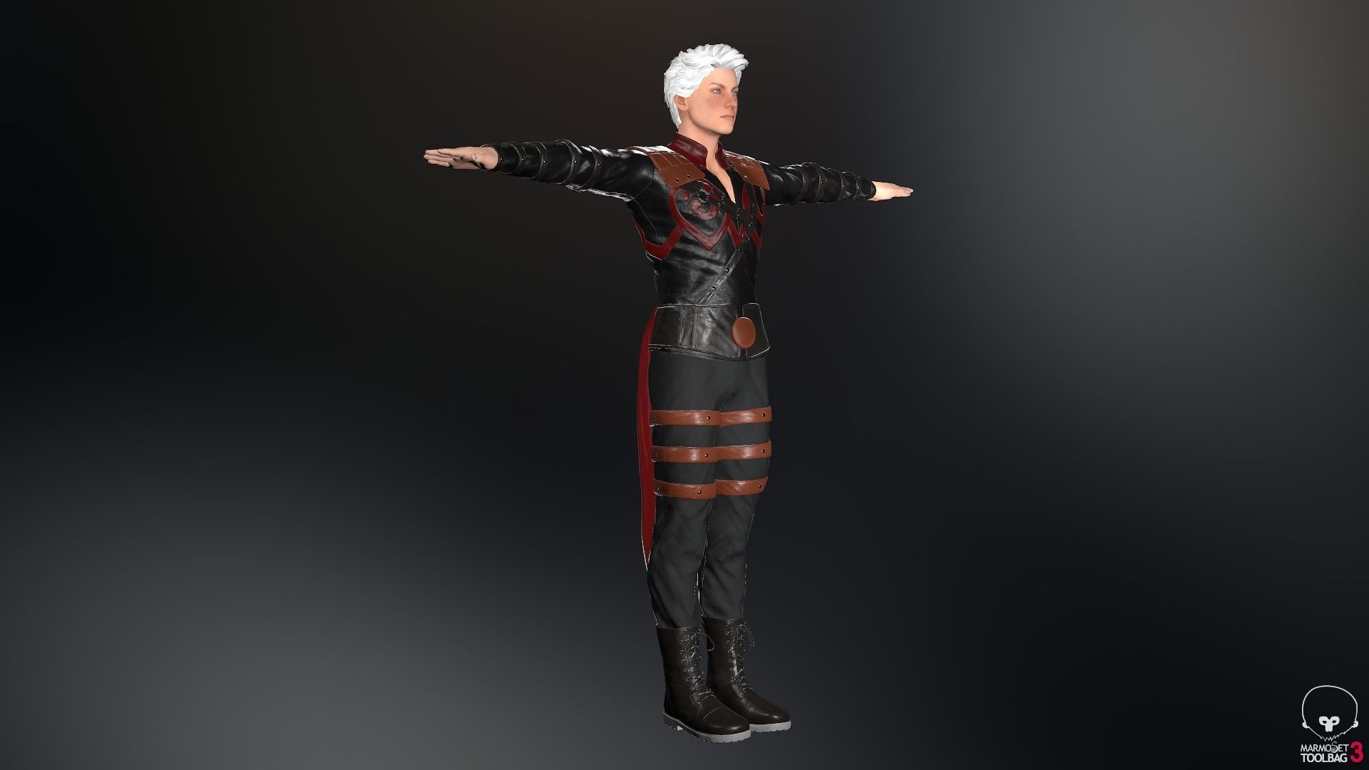 Male Assassin Outfit 3 Low-poly 3D model_8