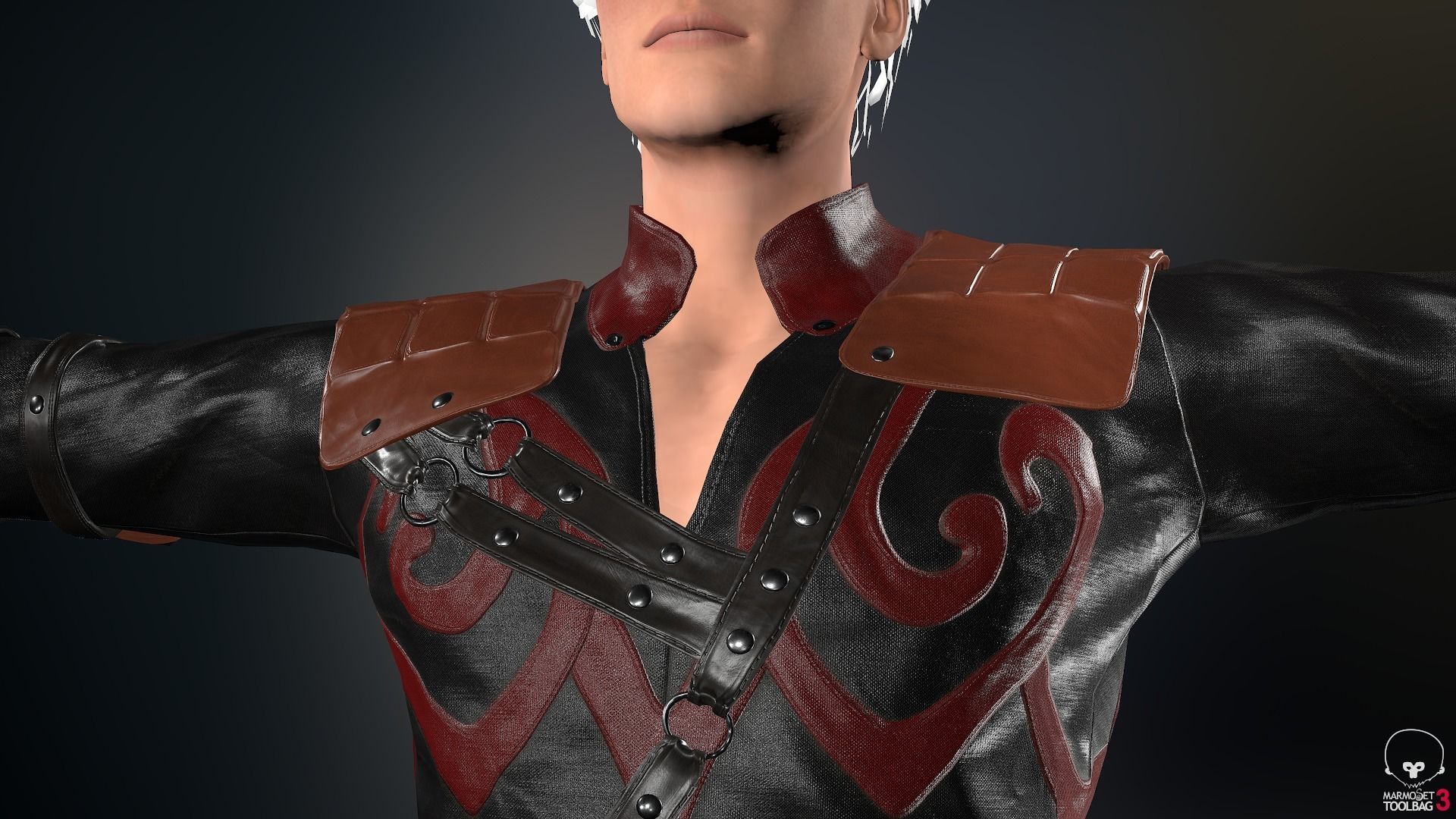 Male Assassin Outfit 3 Low-poly 3D model_2