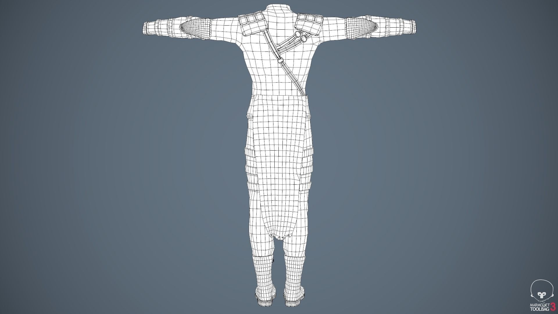 Male Assassin Outfit 3 Low-poly 3D model_56