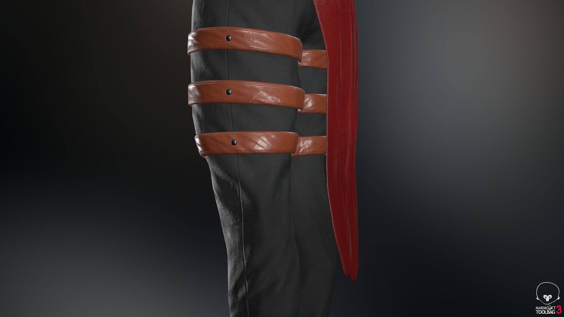 Male Assassin Outfit 3 Low-poly 3D model_38