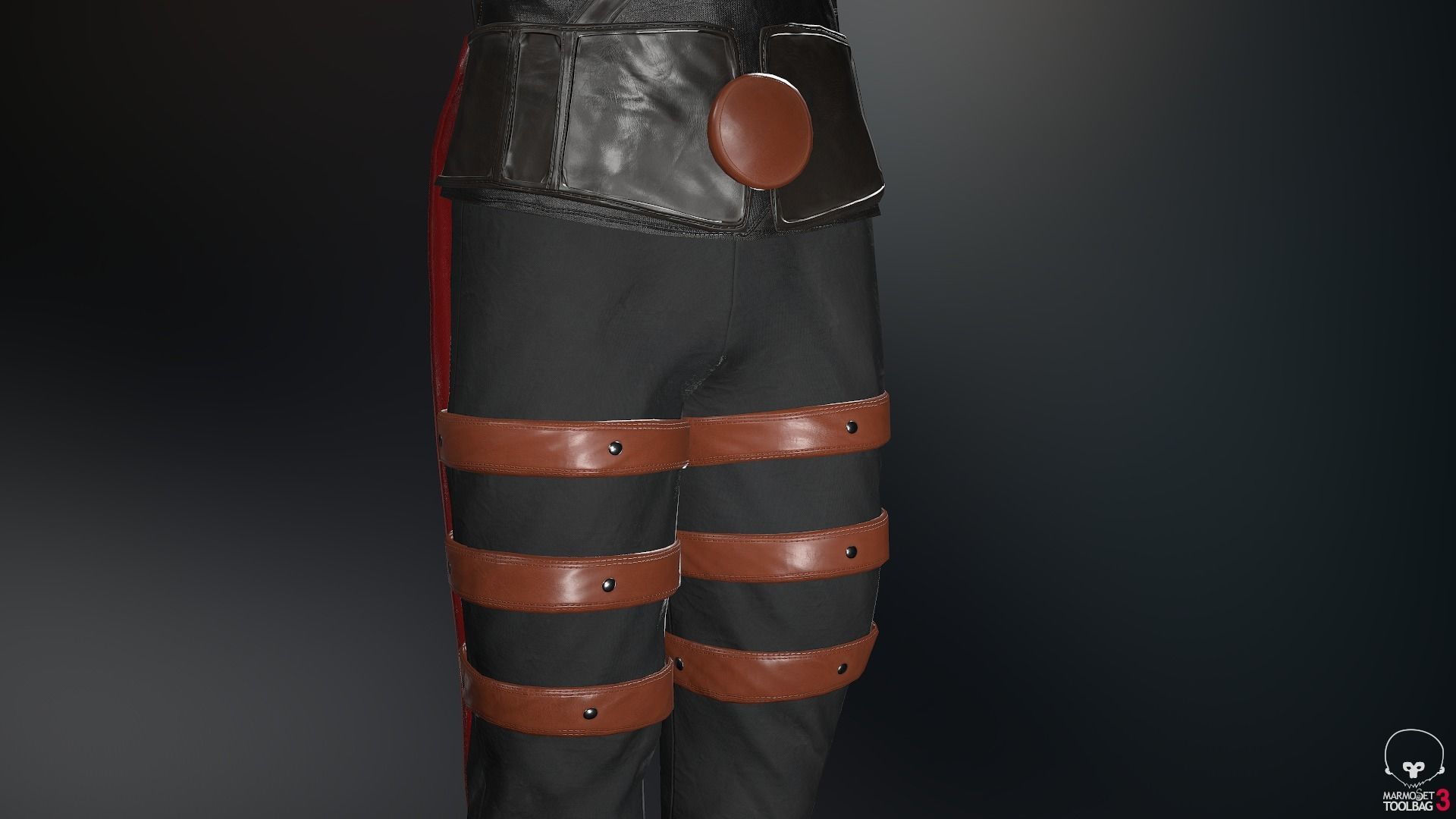 Male Assassin Outfit 3 Low-poly 3D model_33