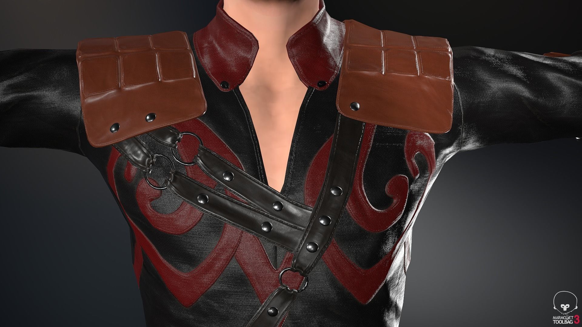 Male Assassin Outfit 3 Low-poly 3D model_10