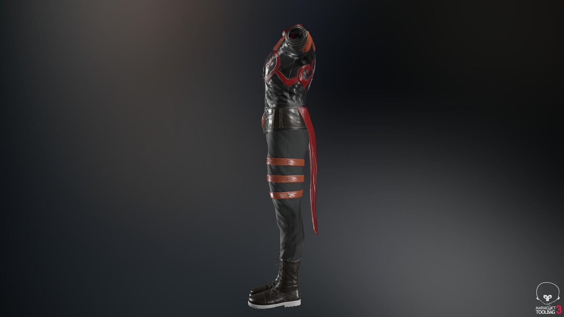 Male Assassin Outfit 3 Low-poly 3D model_47