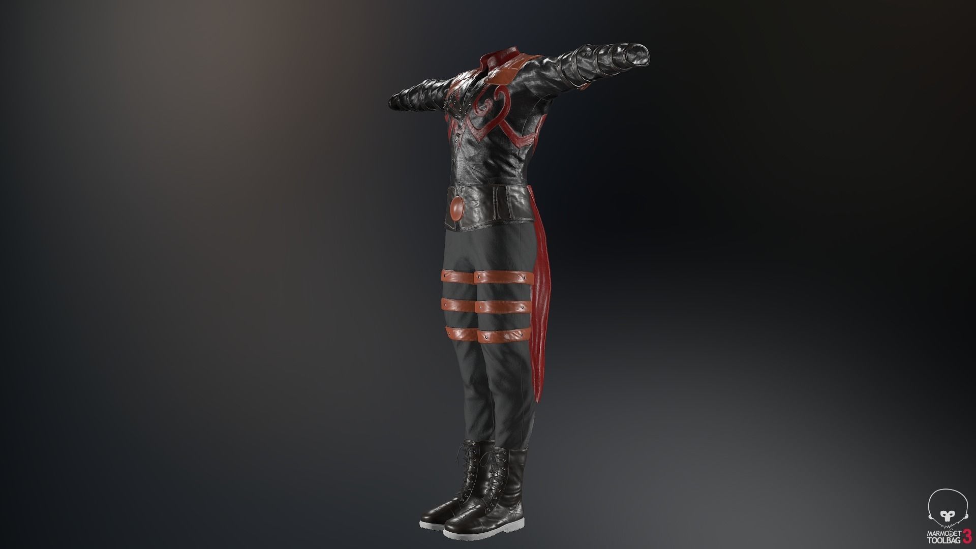 Male Assassin Outfit 3 Low-poly 3D model_46