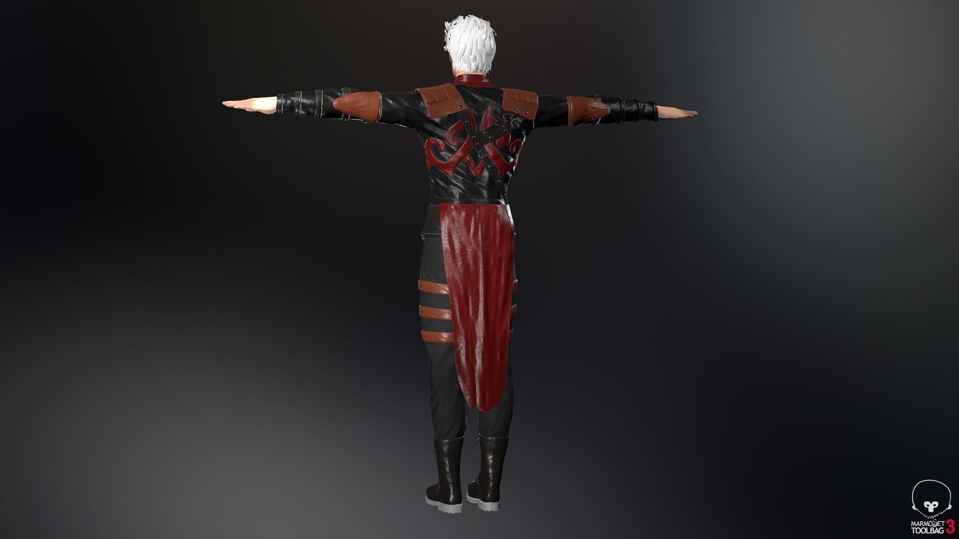 Male Assassin Outfit 3 Low-poly 3D model_6