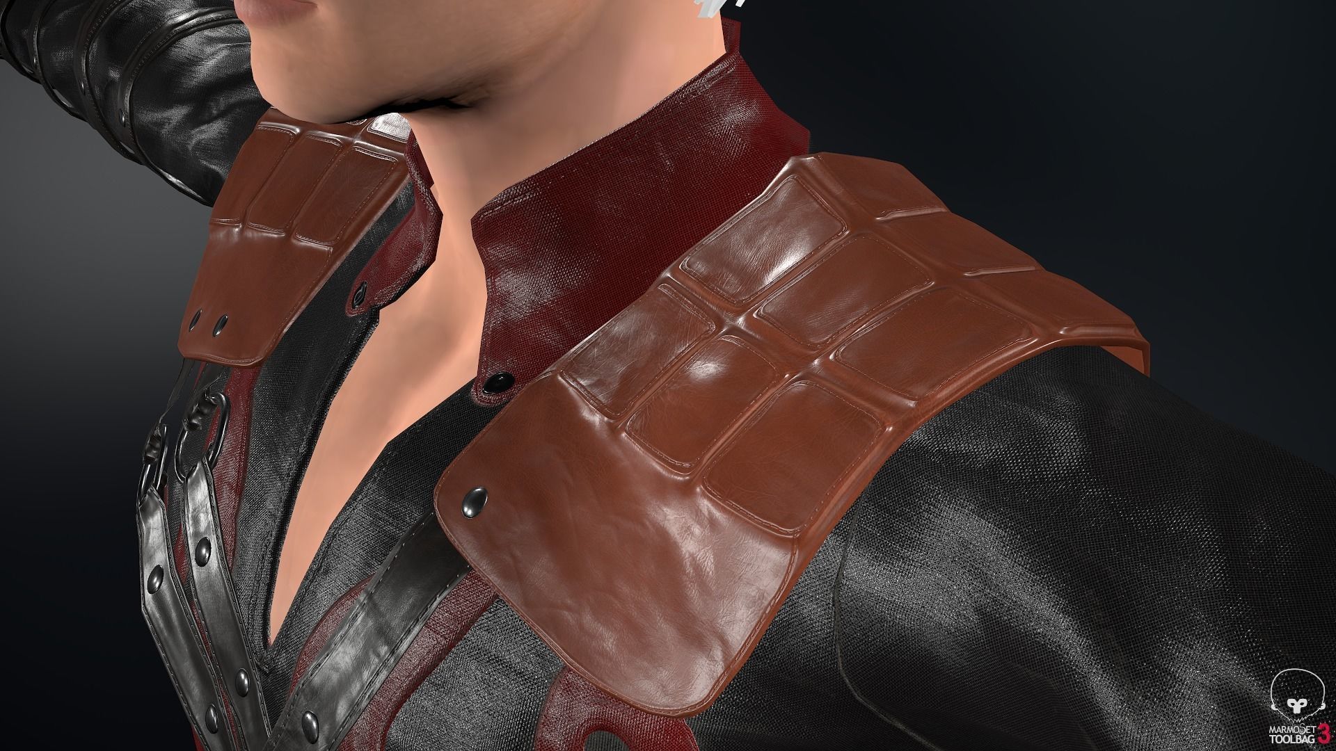 Male Assassin Outfit 3 Low-poly 3D model_17