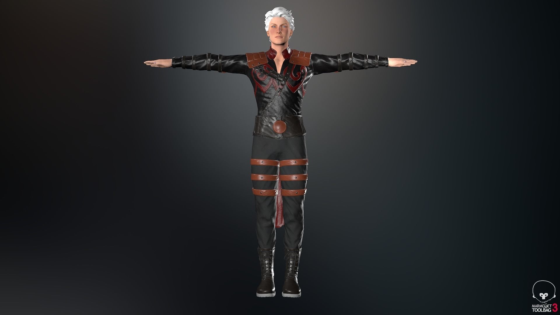 Male Assassin Outfit 3 Low-poly 3D model_3