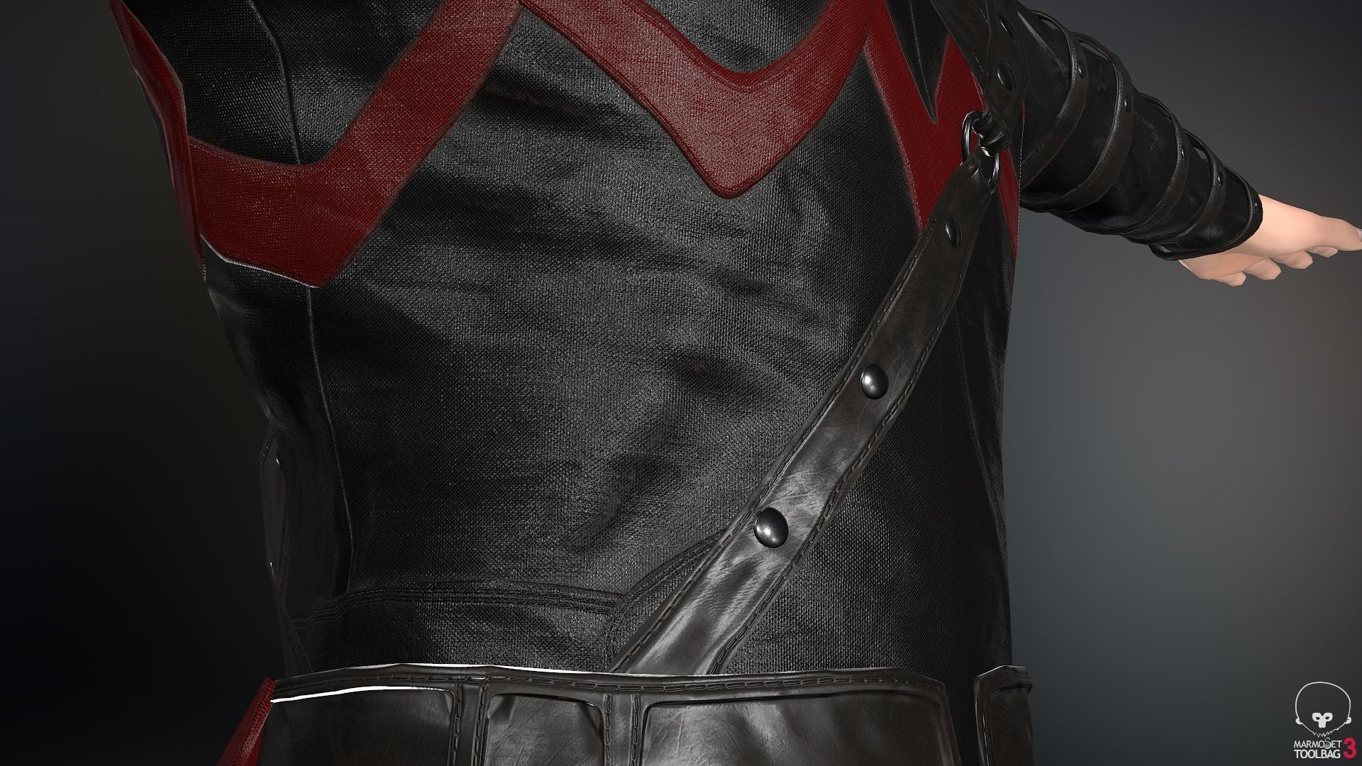 Male Assassin Outfit 3 Low-poly 3D model_15