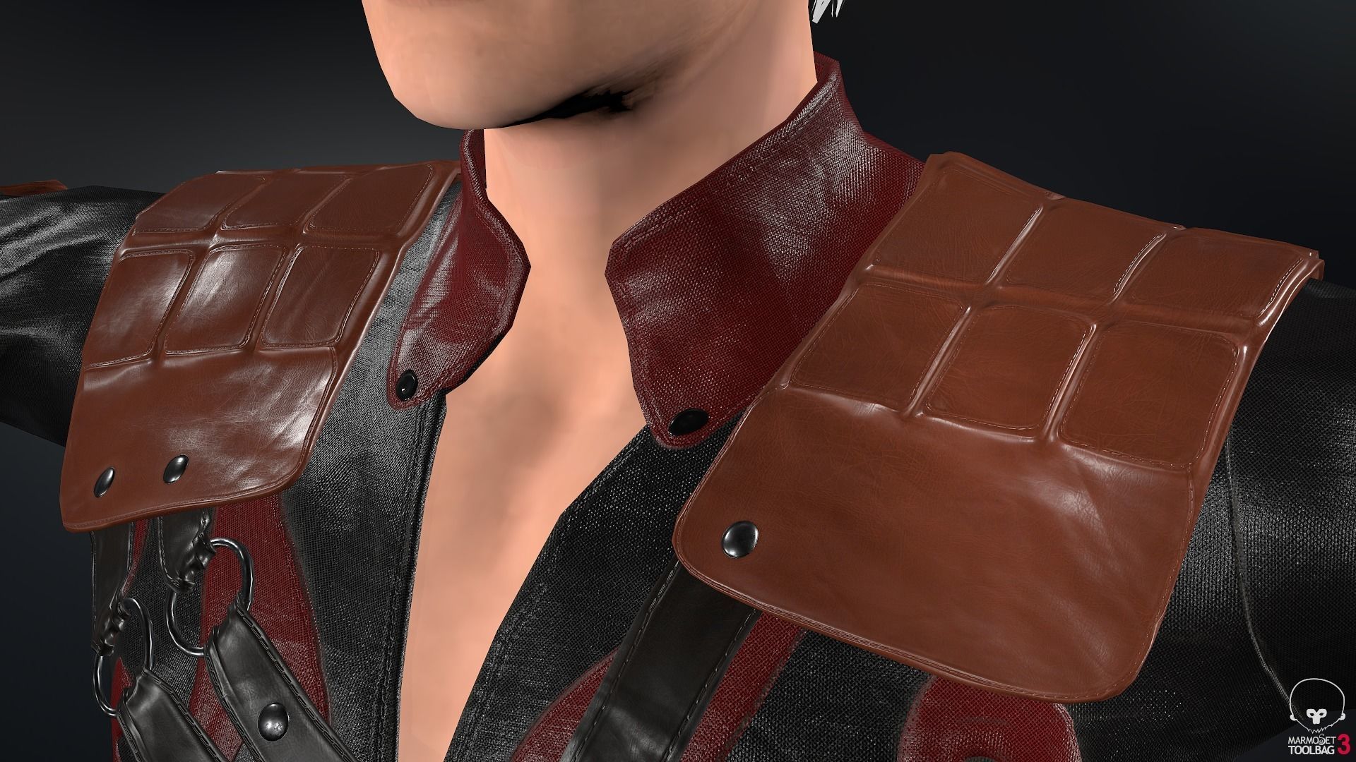 Male Assassin Outfit 3 Low-poly 3D model_16