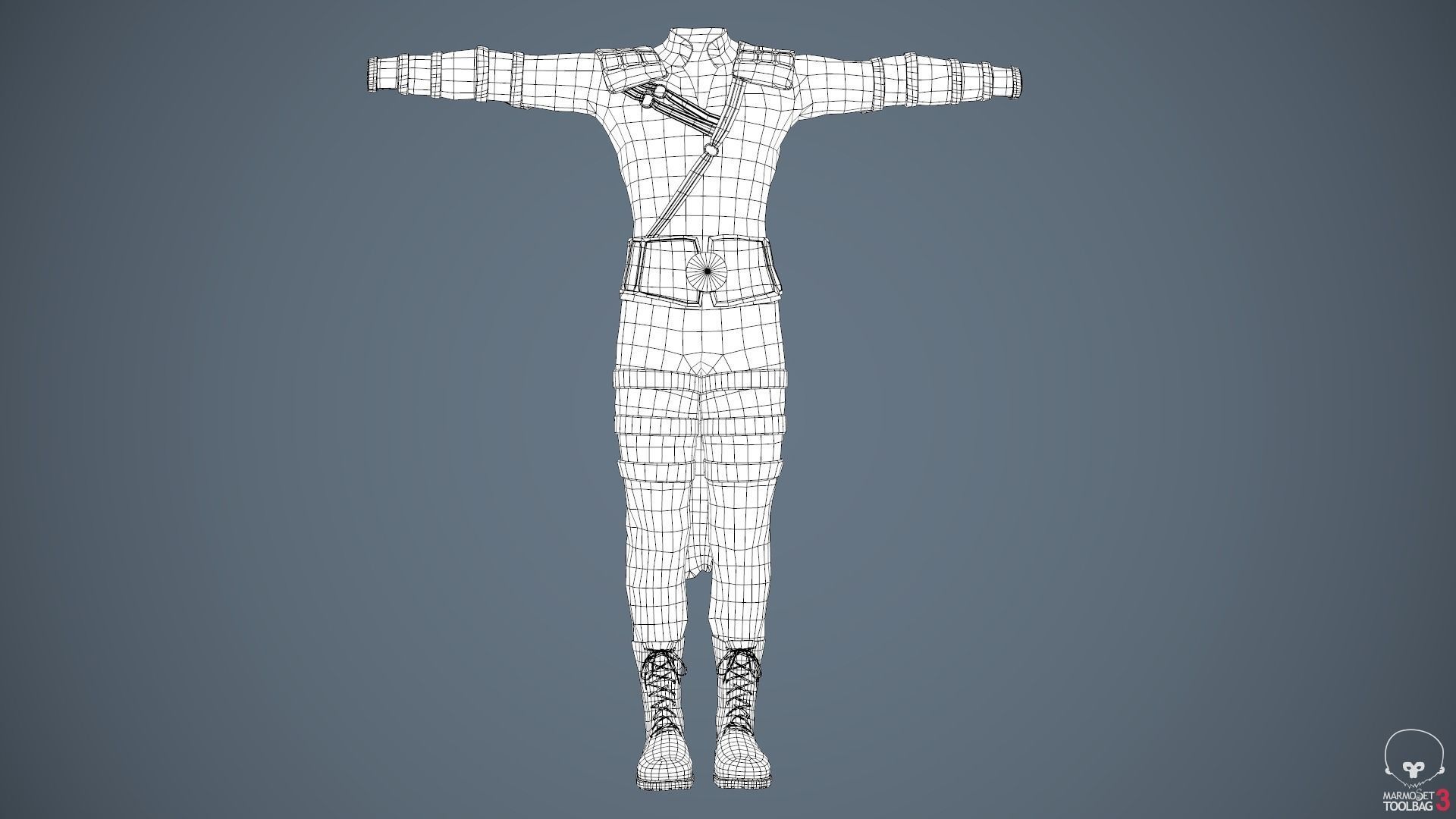 Male Assassin Outfit 3 Low-poly 3D model_53