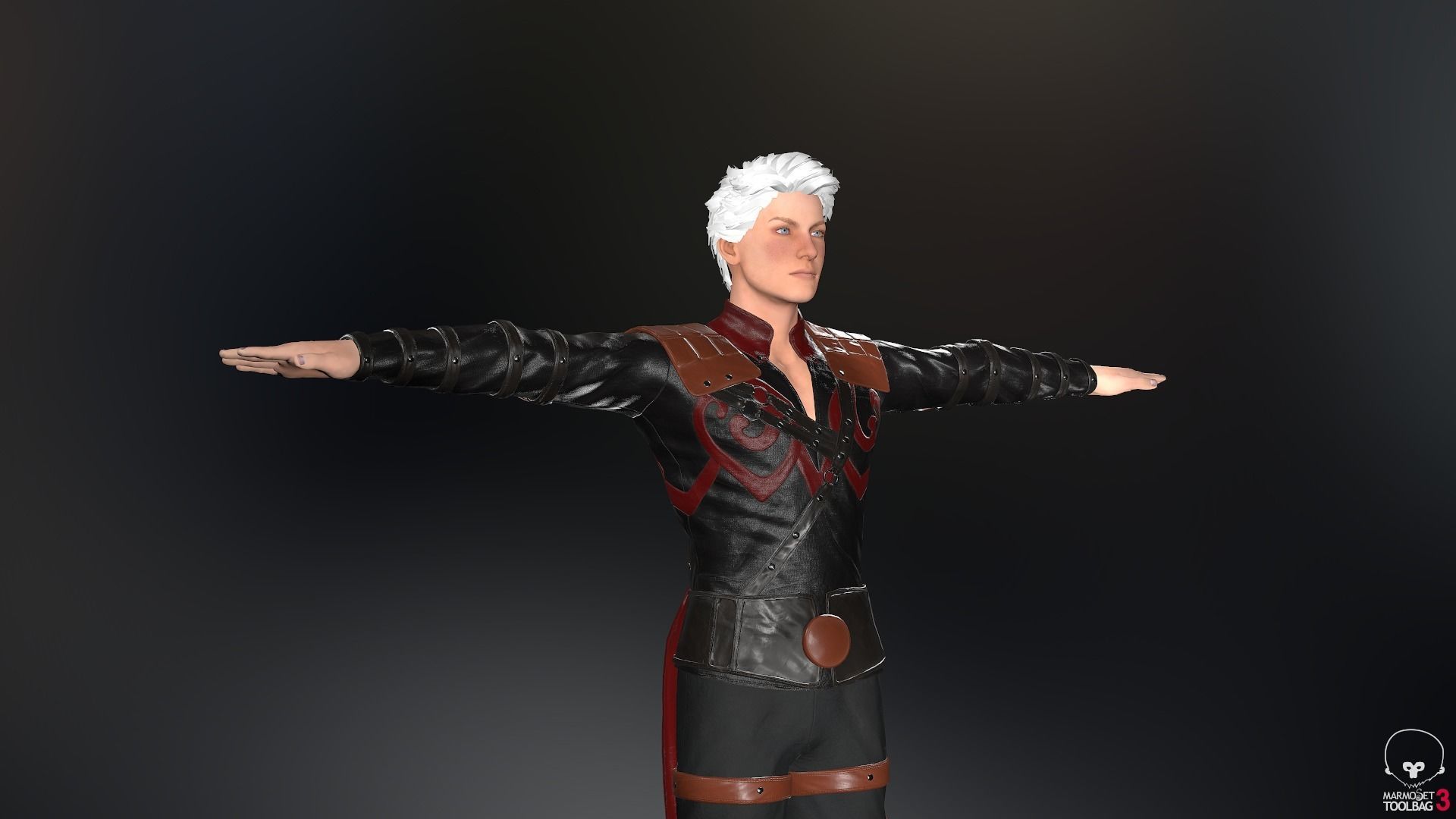 Male Assassin Outfit 3 Low-poly 3D model_9