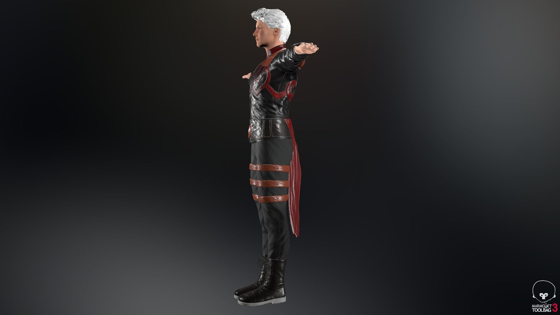 Male Assassin Outfit 3 Low-poly 3D model_5