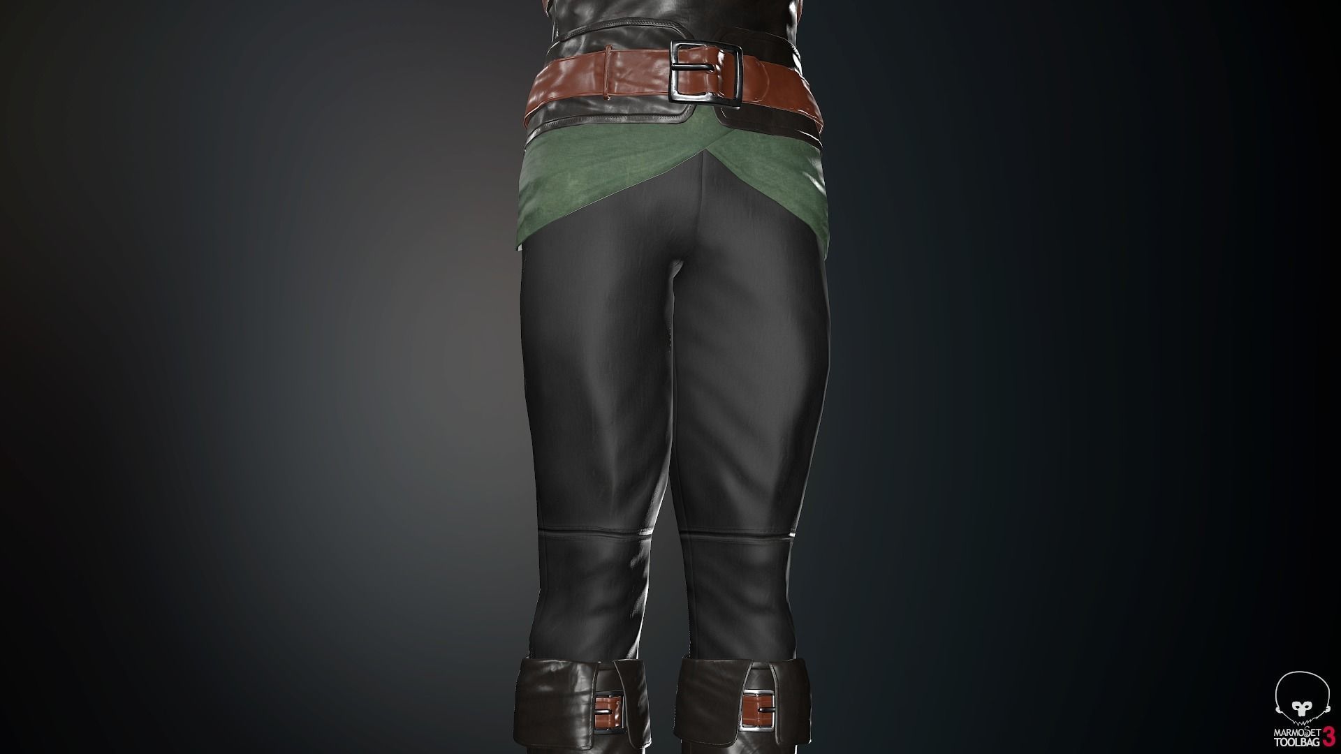 Male Medieval Outfit 2 Low-poly 3D model_36