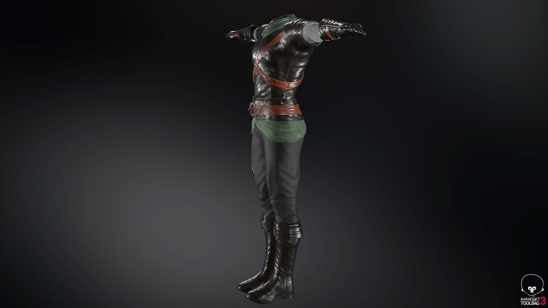 Male Medieval Outfit 2 Low-poly 3D model_56