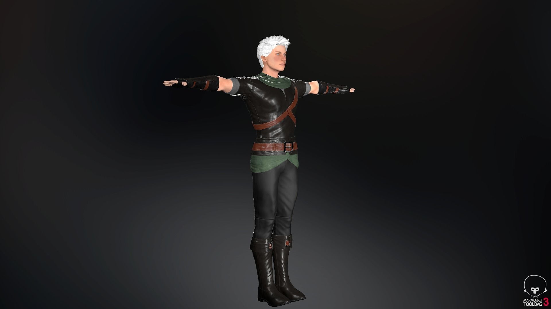 Male Medieval Outfit 2 Low-poly 3D model_8